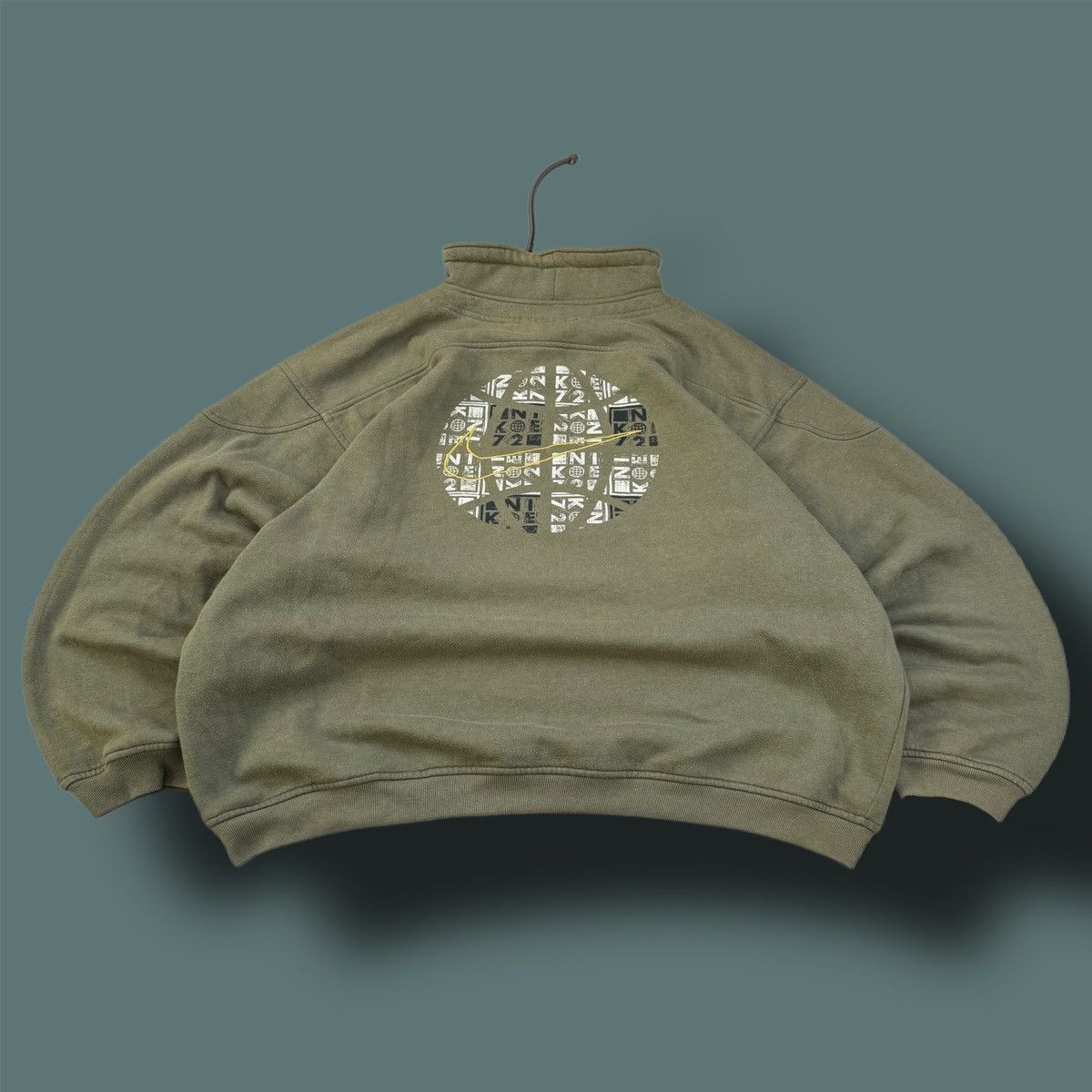 Nike × Vintage NIKE DOUBLE LOGO VINTAGE 1/3 ZIP OVERSIZE BOXY SWEATSHIRT Size US L / EU 52-54 / 3 - 2 Thumbnail