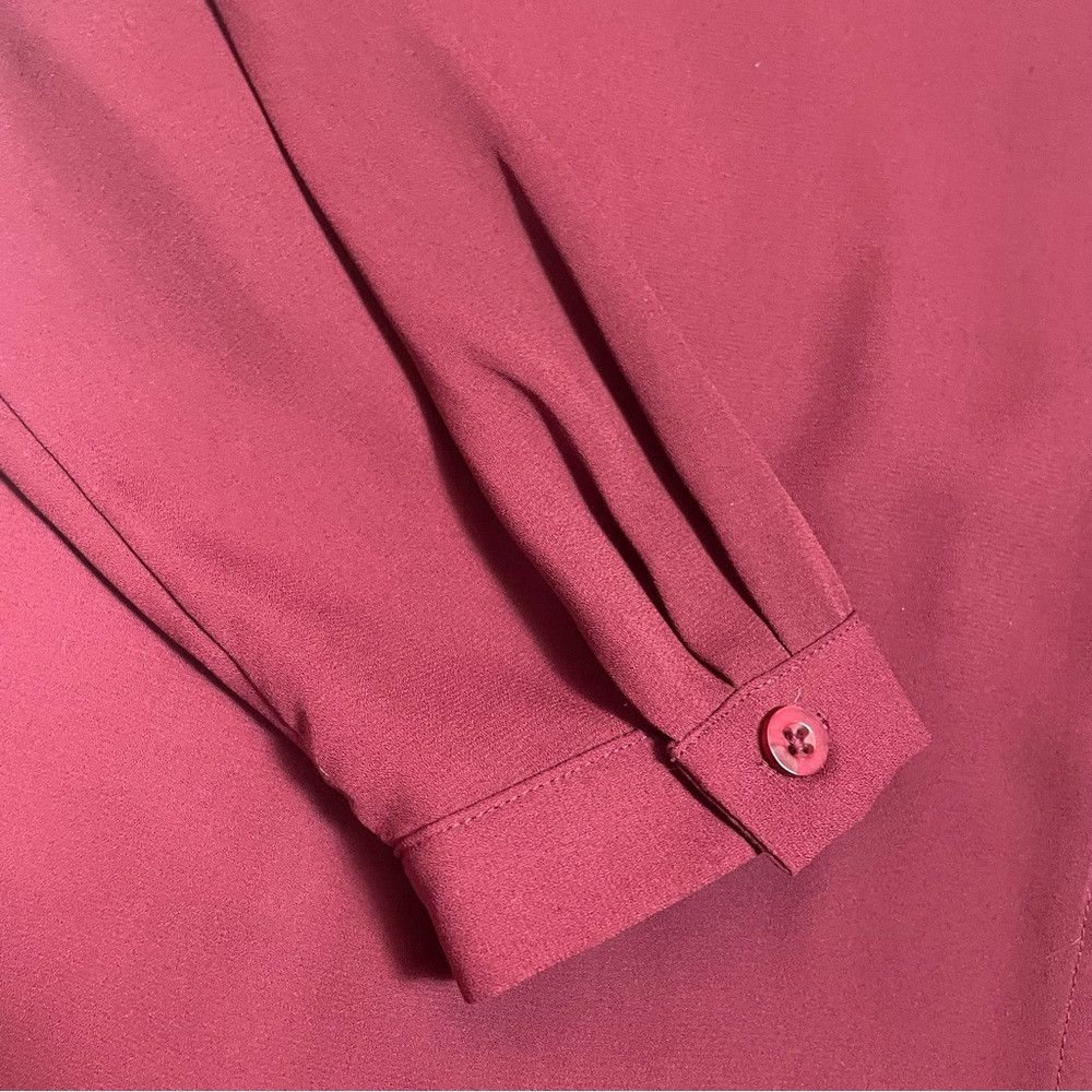 Other New Susan Graver Wine Long Sleeve Blouse Size 8 Size M / US 6-8 / IT 42-44 - 9 Thumbnail