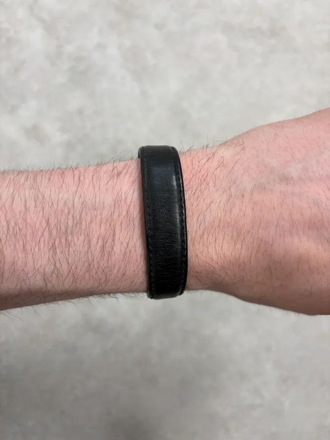 Prada 2000s Prada Black Leather Medal Bracelet Size ONE SIZE - 3 Thumbnail