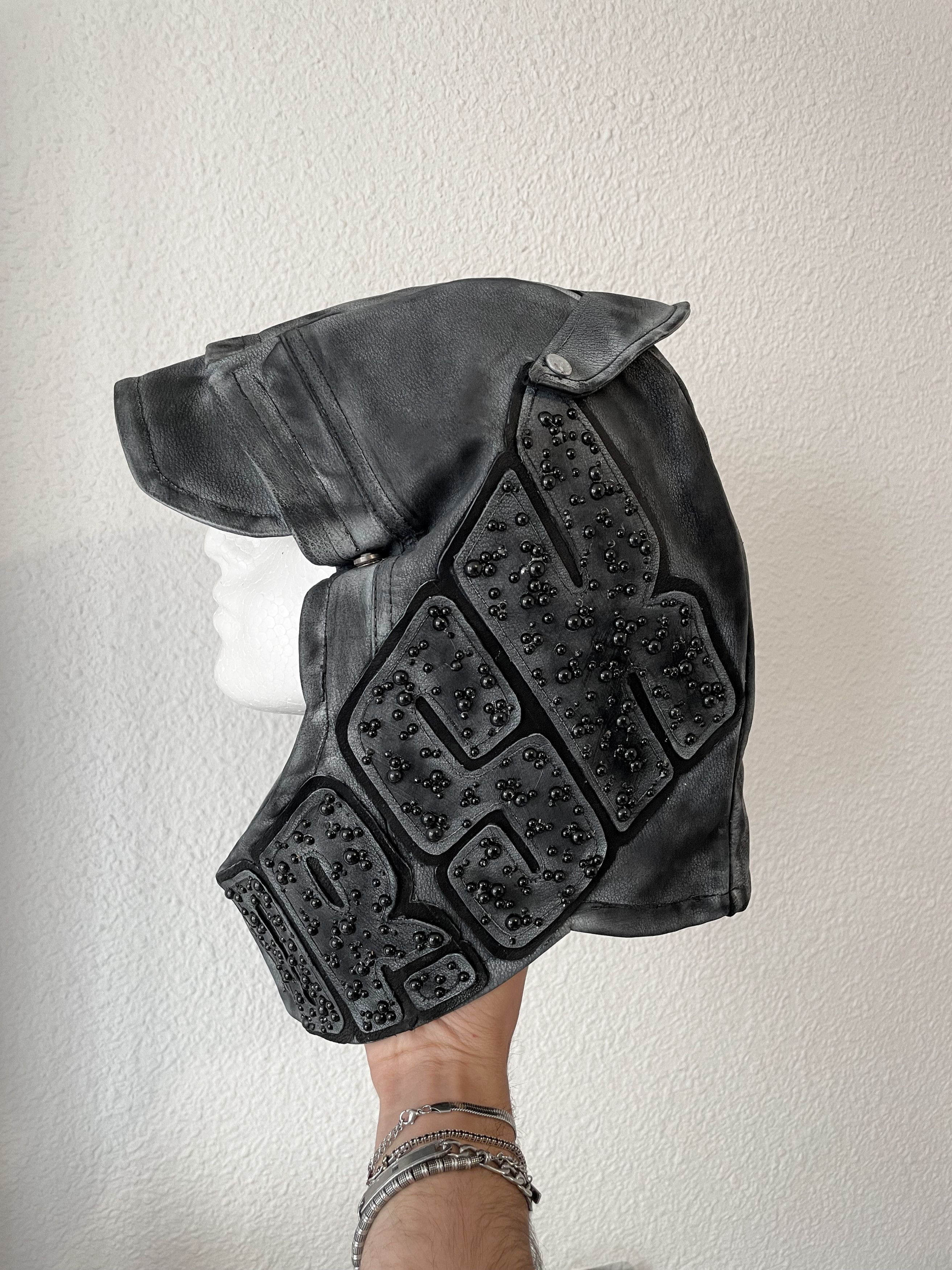 Handmade × Leather DR.SK'hood Black leather skimask Size ONE SIZE - 2 Thumbnail