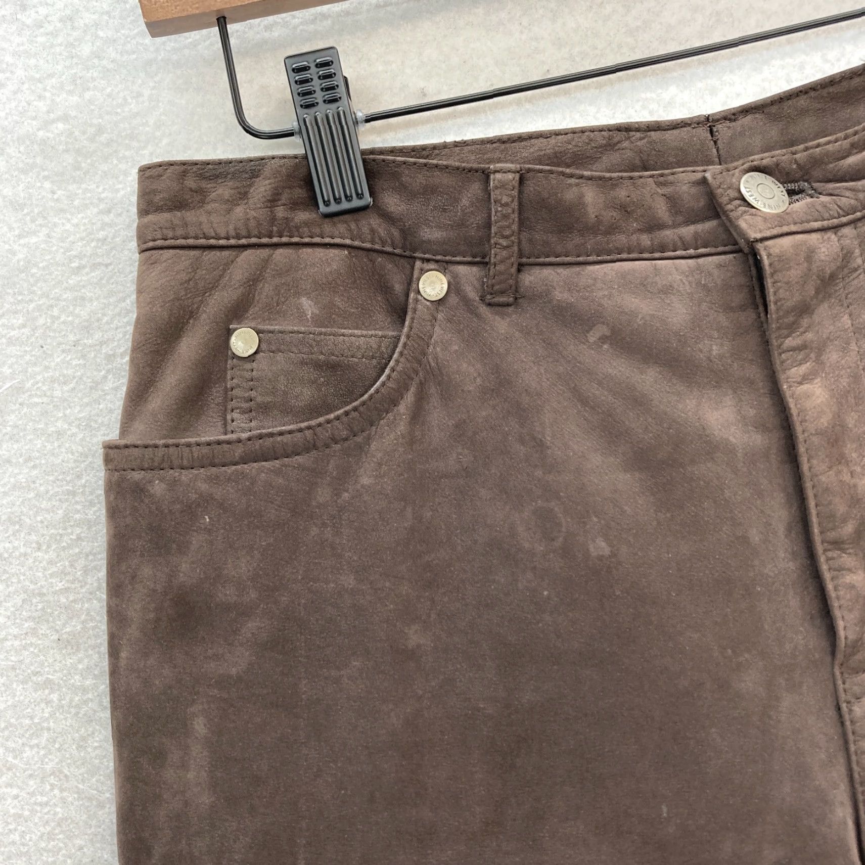 Nine West Vintage Nine West Leather Pants Women's 4 Brown Lined Straight Leg 5-Pocket USA Size 27" / US 4 / IT 40 - 4 Thumbnail