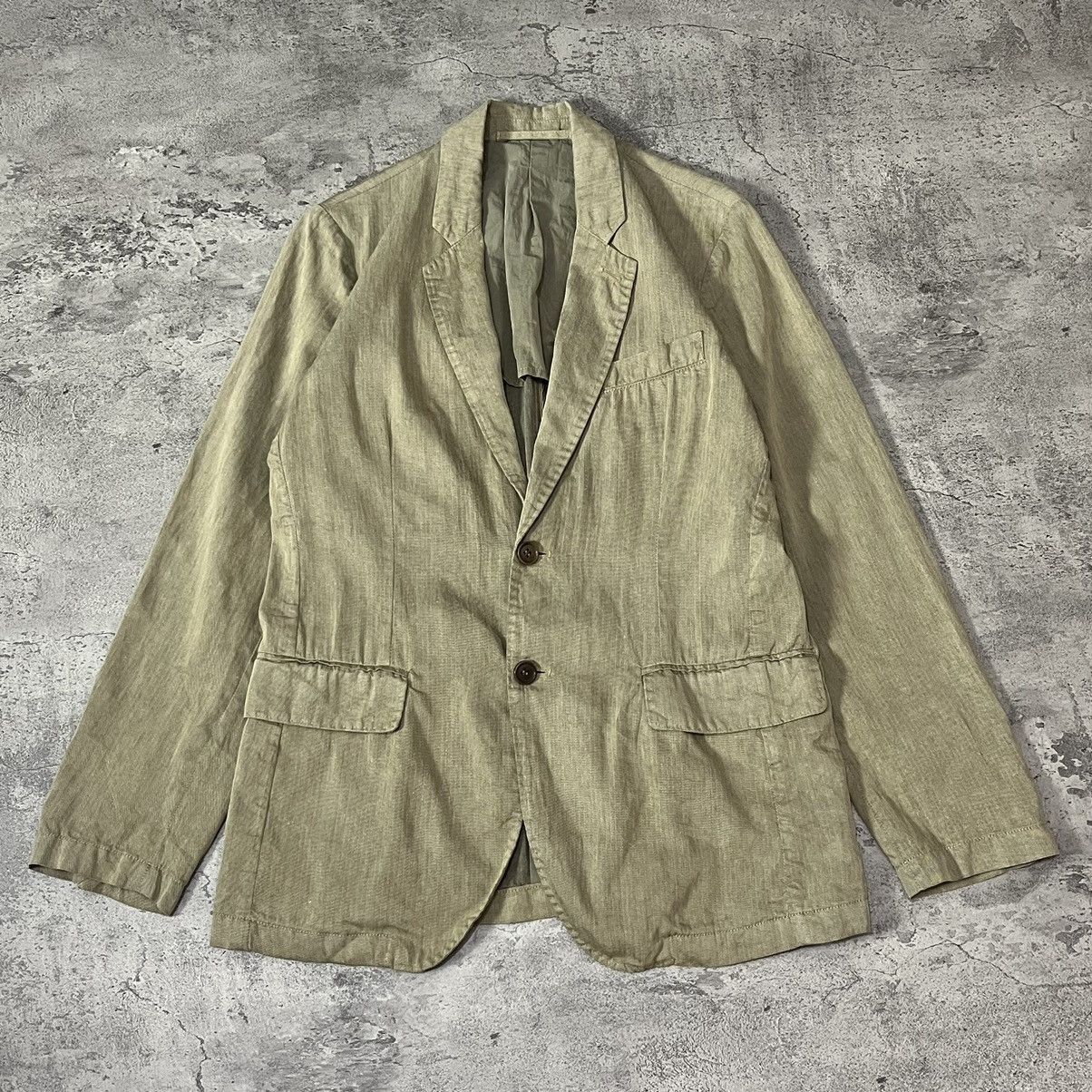 CP Company 3 Button Cotton Blazer - Olive