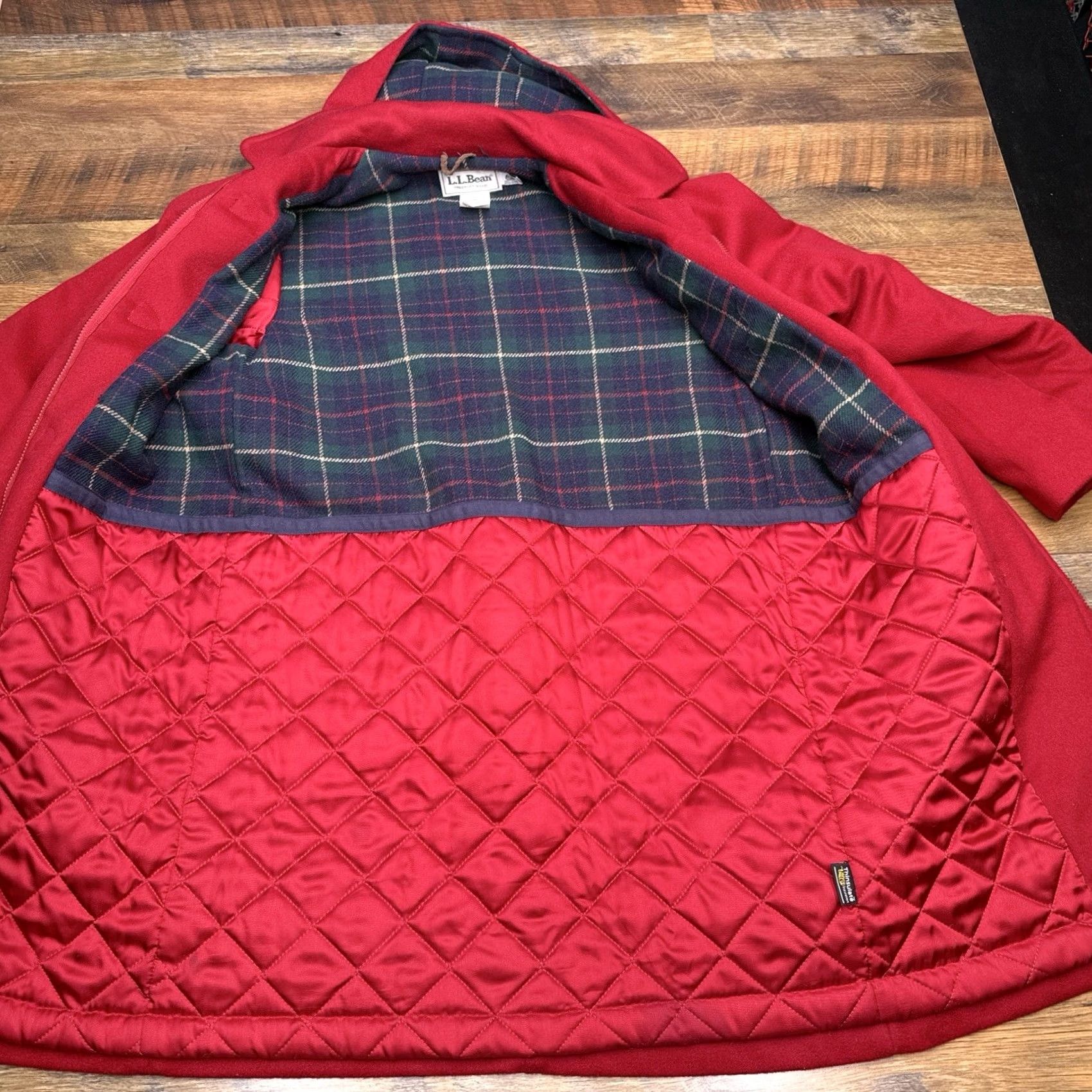 Vintage VINTAGE L.L. Bean Duffle Coat Womens 10 Red Wool Long Coat with Toggle Buttons Size L / US 10 / IT 46 - 3 Thumbnail
