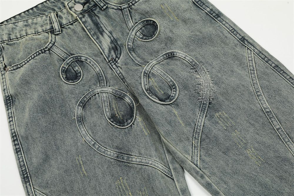 Jean Men's American loose embroidered flared jeans Size US 32 / EU 48 - 4 Thumbnail