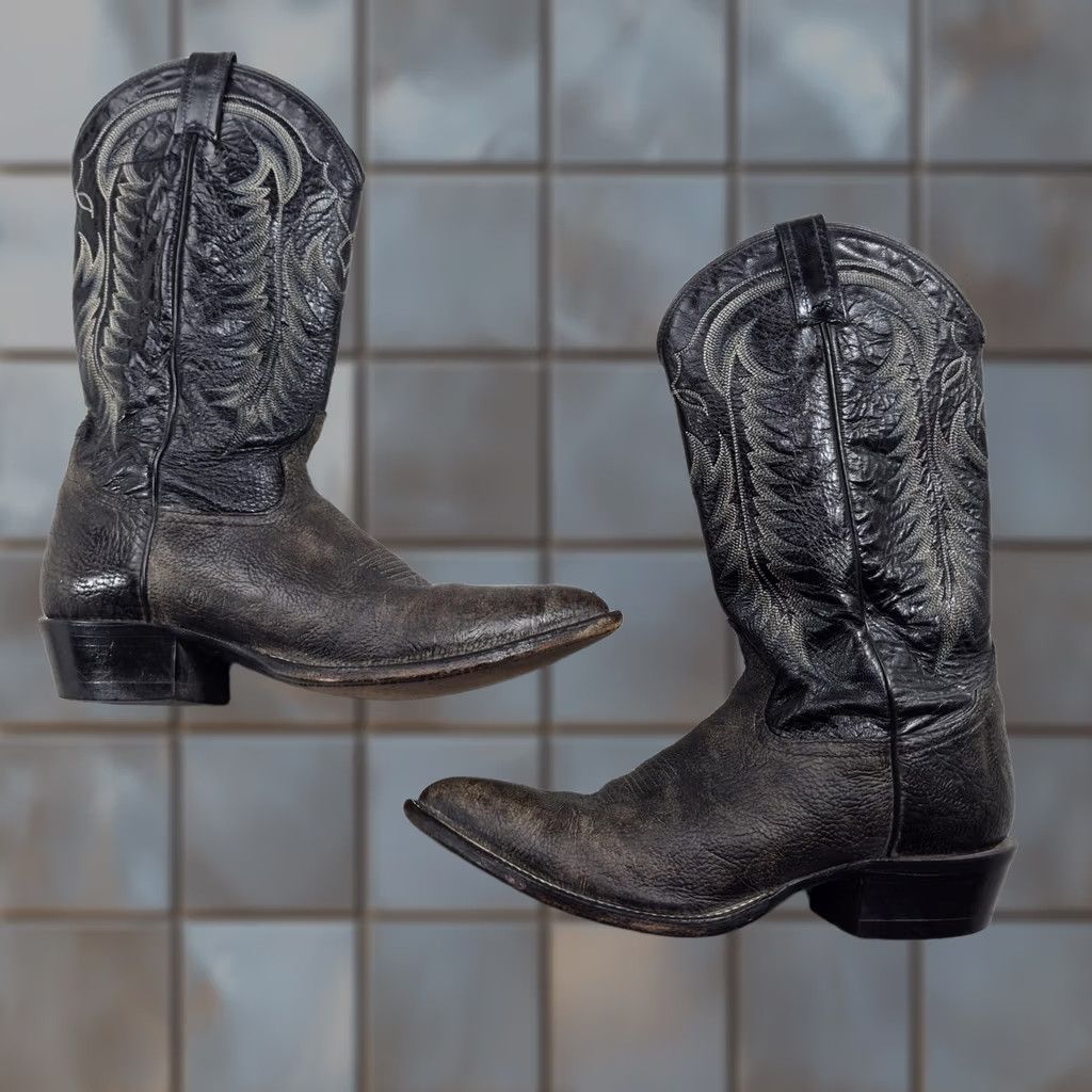 Tony Lama Tony Lama 6252 Boots Mens 10.5 D Black Leather Western Pointed Toe Made USA Size US 11 / EU 44 - 1 Thumbnail