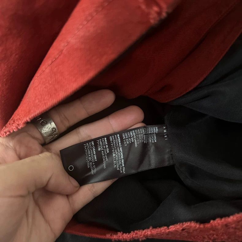 Amiri Amiri Red Suede Leather Jacket-2506 Size US S / EU 44-46 / 1 - 6 Thumbnail