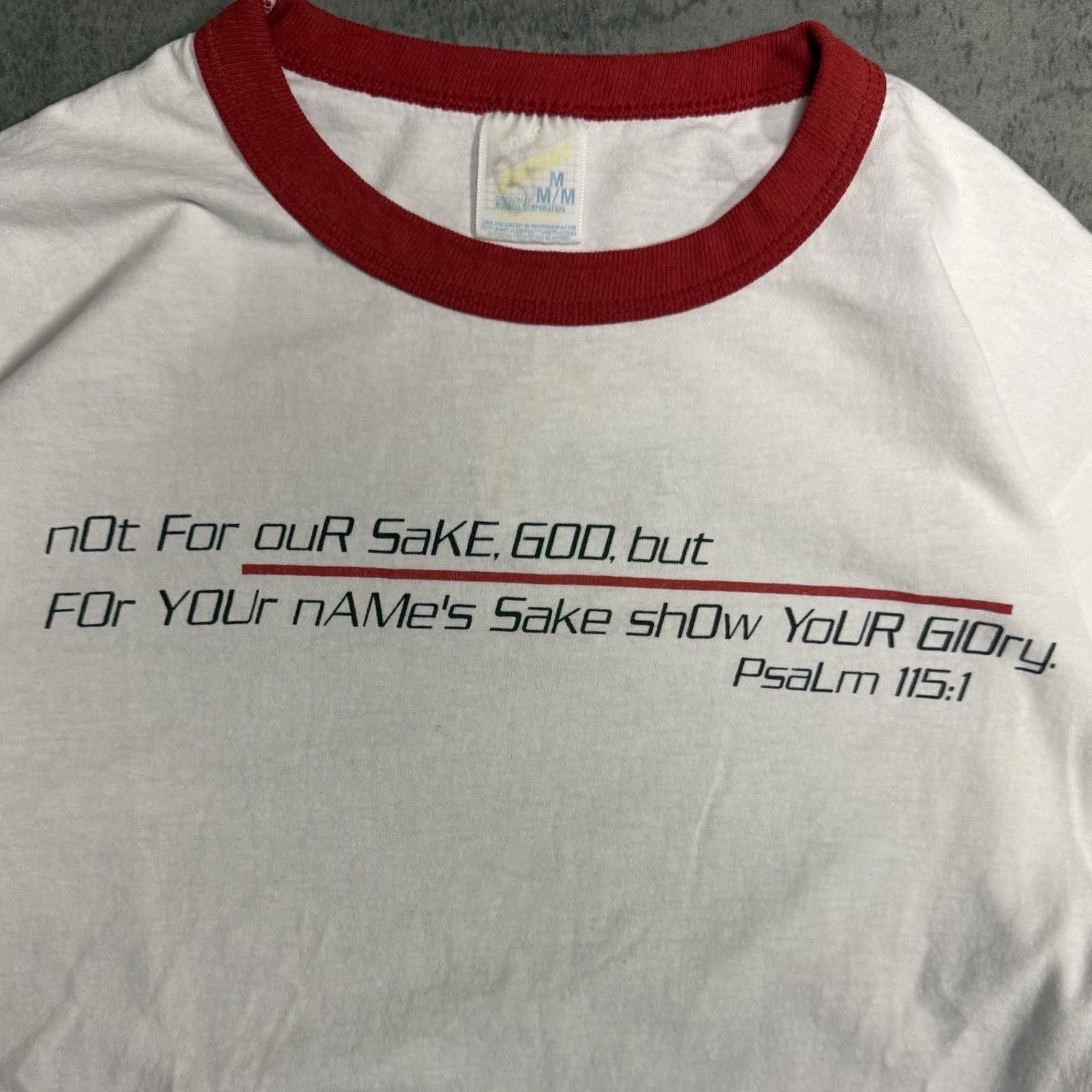Jerzees 90's Psalm 15:1 Jesus Tee -- M -- Size US M / EU 48-50 / 2 - 3 Thumbnail