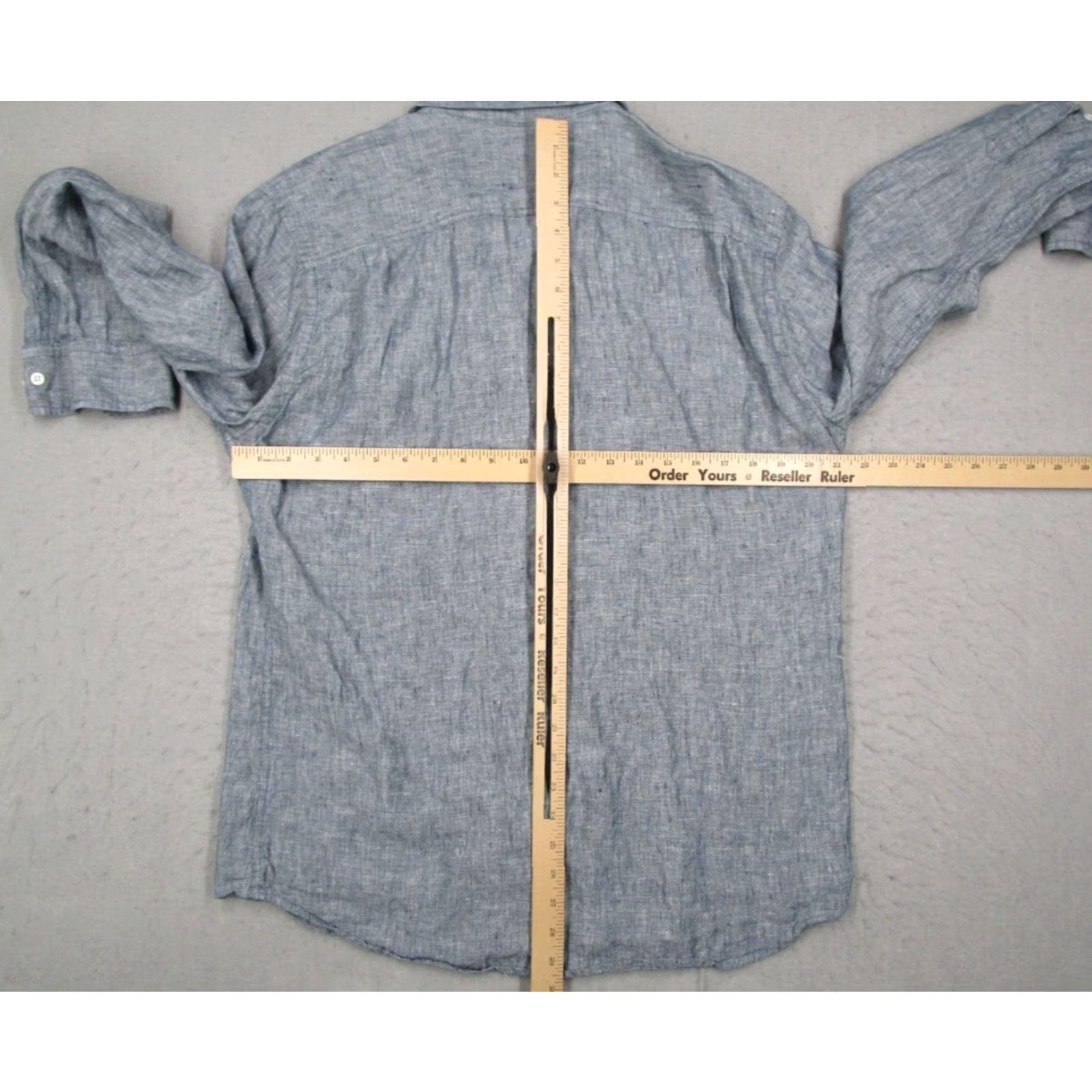 Vintage VINTAGE Georg Roth Los Angeles Men's Button-Up Shirt Large Blue Linen Cotton Blend Casual Classic Size US L / EU 52-54 / 3 - 4 Thumbnail