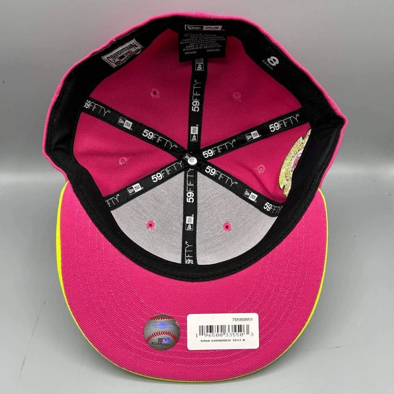 New Era Chicago White Sox Hat Men 8 Pink Yellow MLB Fitted Cap New Size ONE SIZE - 2 Thumbnail