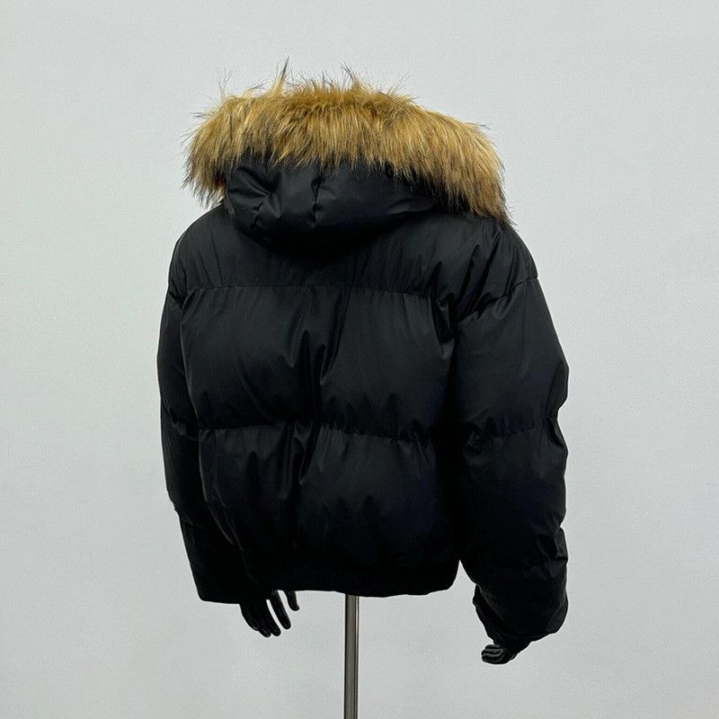 Japanese Brand Black Puffer Jacket with Faux Fur Hood Size US XL / EU 56 / 4 - 7 Thumbnail