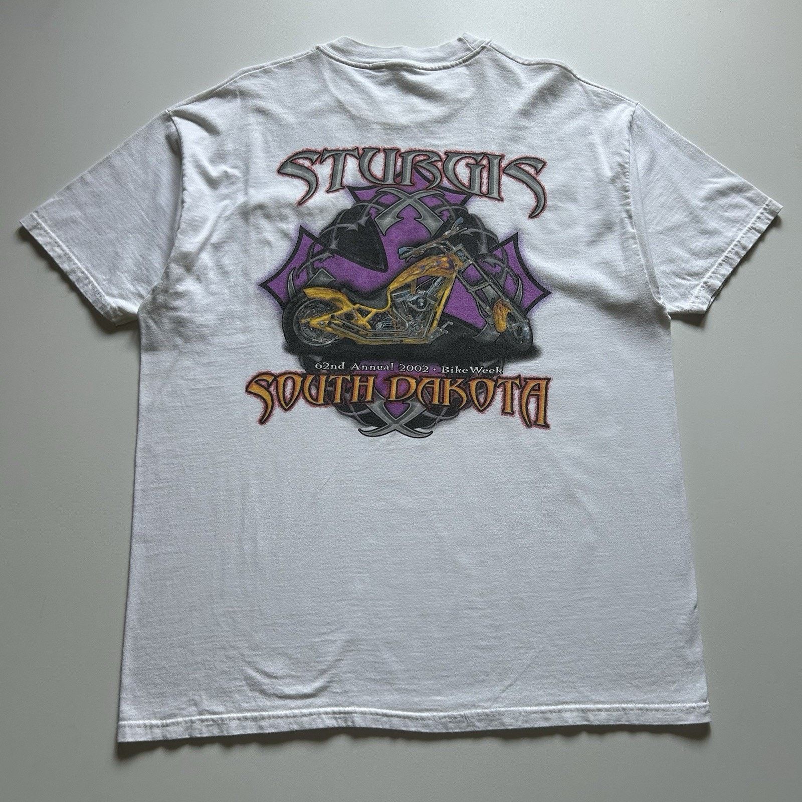 Anvil Vintage Y2K Strugis T Shirt XL 2002 Bike Week Motorcycle Art Size US XL / EU 56 / 4 - 1 Thumbnail