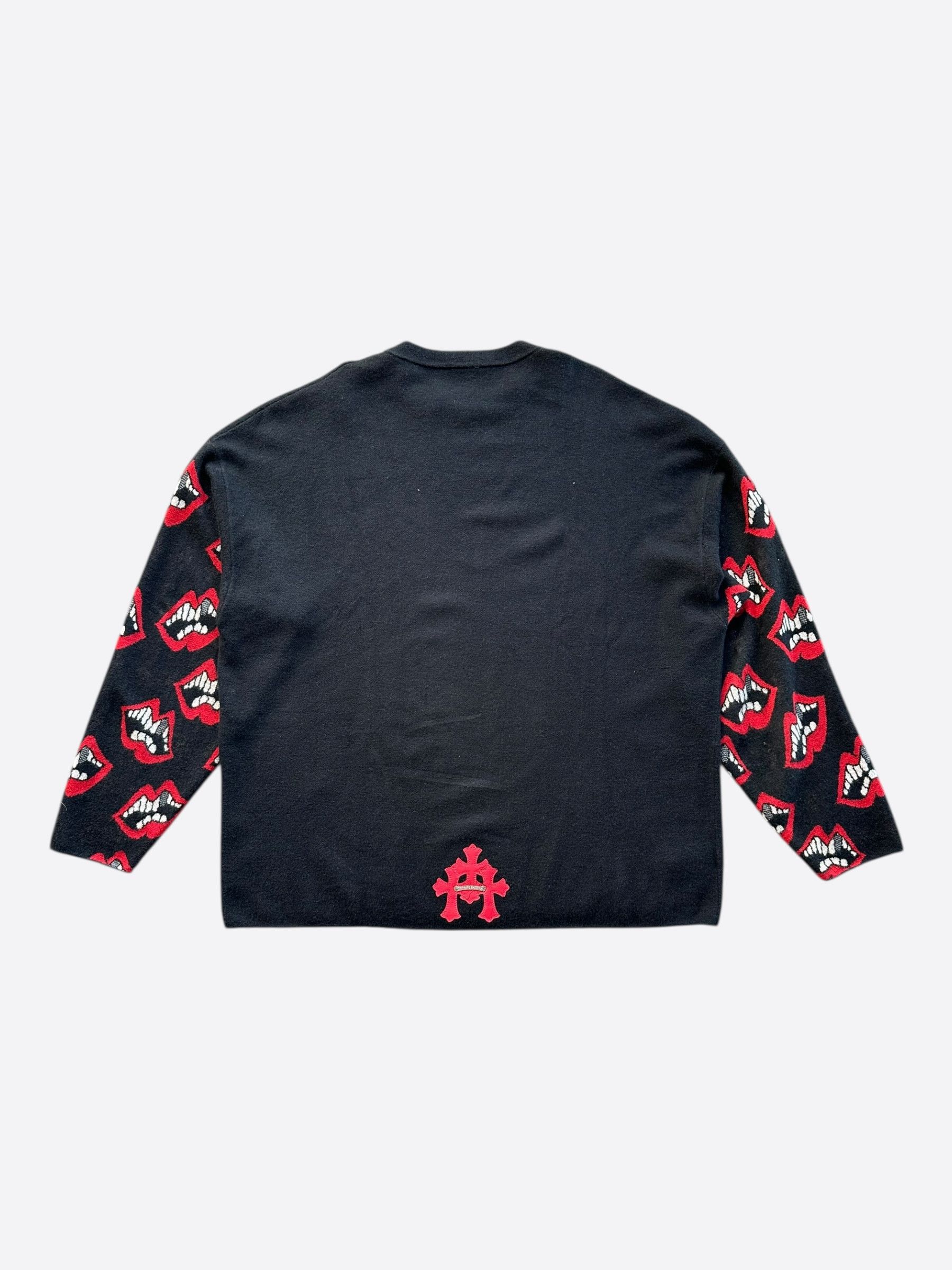 Chrome Hearts Chrome Hearts Matty Boy Black & Red Chomper Cashmere Sweater Size US XXL / EU 58 / 5 - 2 Thumbnail