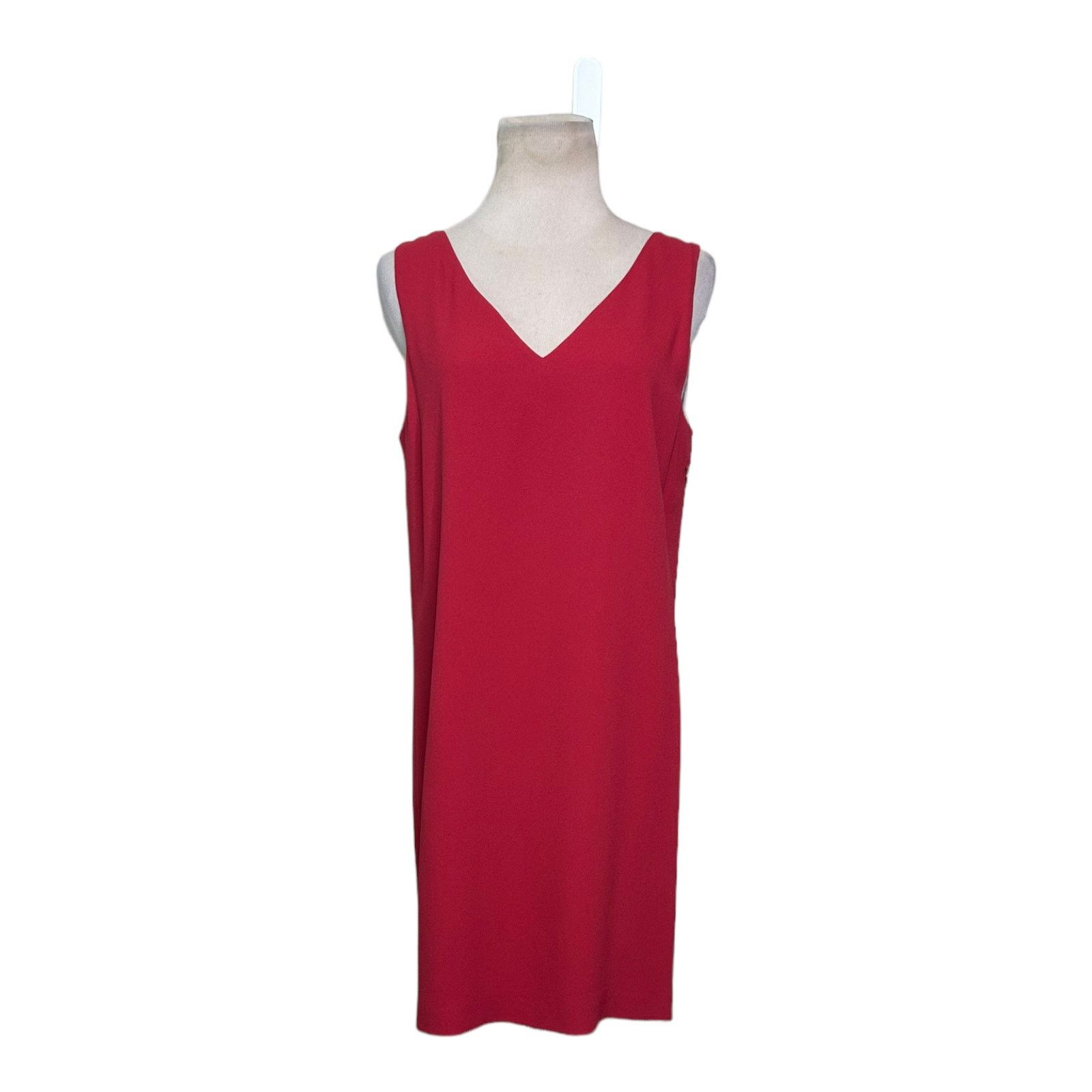 Theory Theory V-neck Shift Cranberry Rosina Mini Dress size 4 Size S / US 4 / IT 40 - 1 Thumbnail