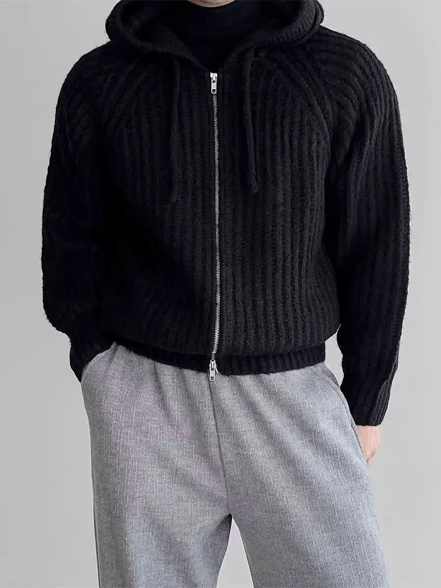 Japanese Brand Knit Thick Sweater Vintage Hooded Jacket Coat Size US L / EU 52-54 / 3 - 6 Thumbnail