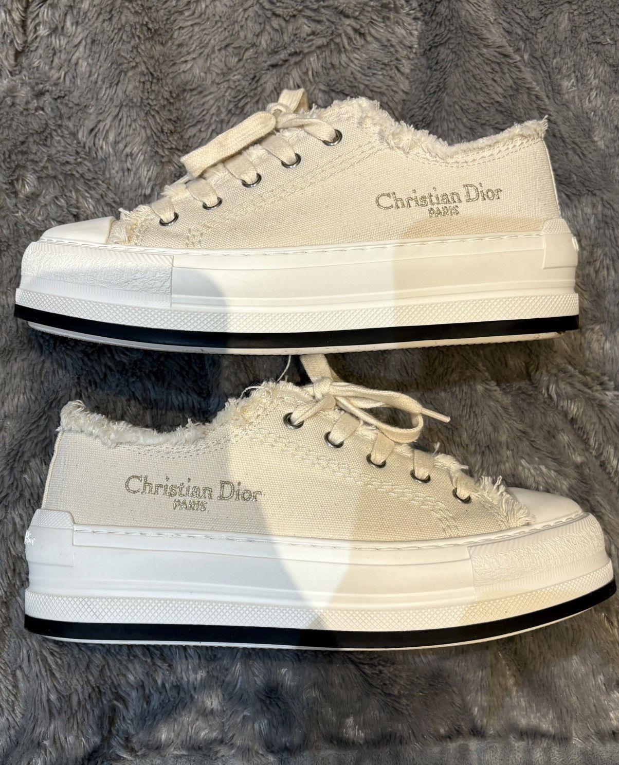 Dior Dior Walk’n’Dior Platform Sneakers Canvas Ecru 02U 7.5 US Size US 7.5 / IT 37.5 - 1 Thumbnail