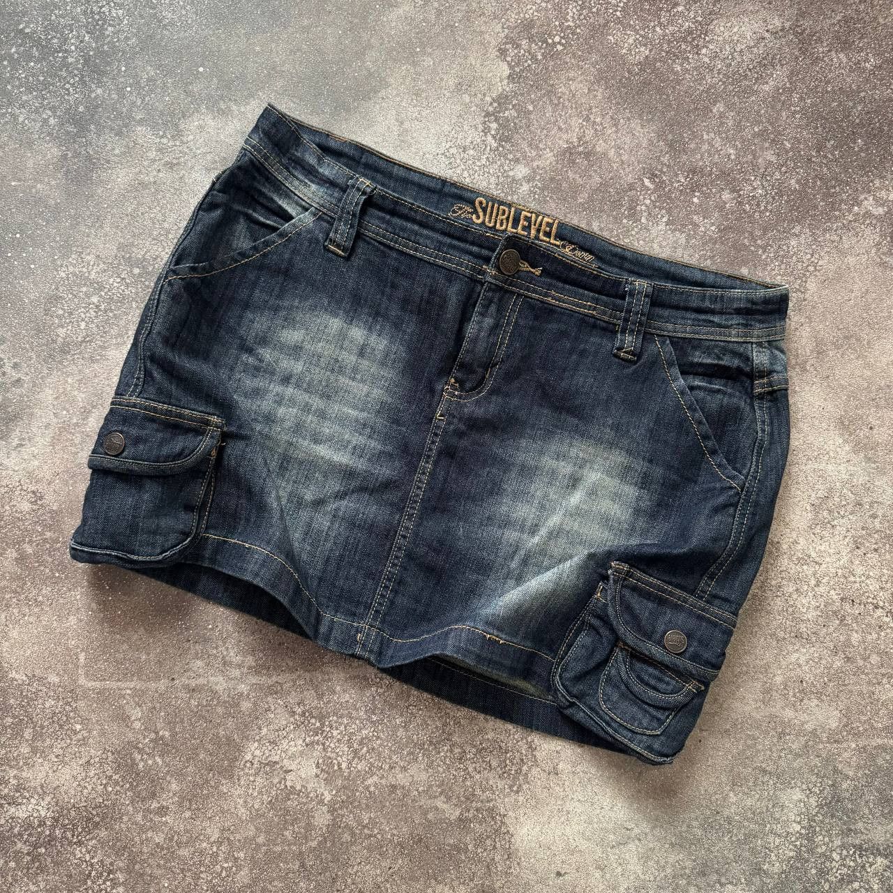 20471120 × Hysteric Glamour × Japanese Brand Amazing Vintage Washed Denim Mini Skirt Size 32" / US 10 / IT 46 - 5 Thumbnail