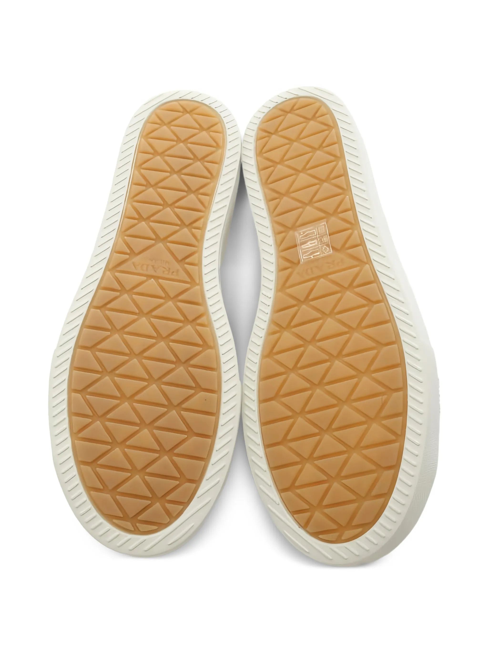 Prada o1mt1gz0526 Triangle-Logo Canvas Sneakers in Light Beige Size US 10 / EU 43 - 4 Thumbnail
