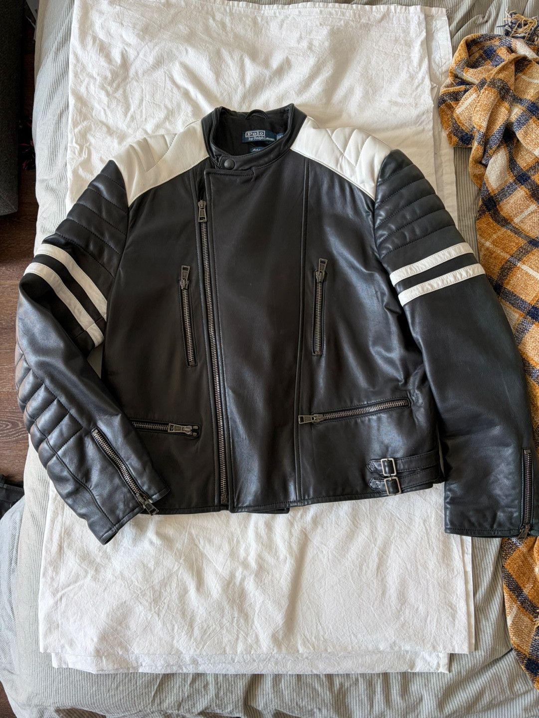 Polo Ralph Lauren Lambskin Leather Biker Jacket XL Size US XL / EU 56 / 4 - 1 Thumbnail