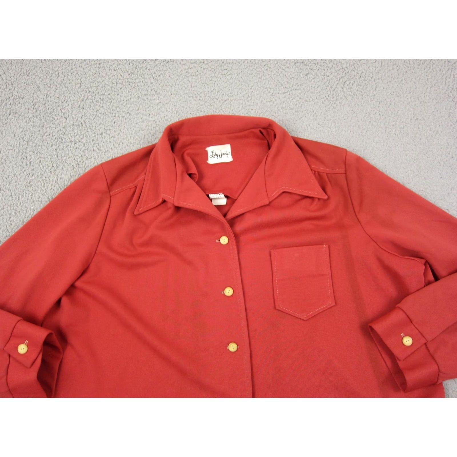 Etro VINTAGE Lady Jennifer Shirt Womens 26.5 Red Leisure Retro 60s 70s USA Size 4XL / US 24-26 - 2 Thumbnail