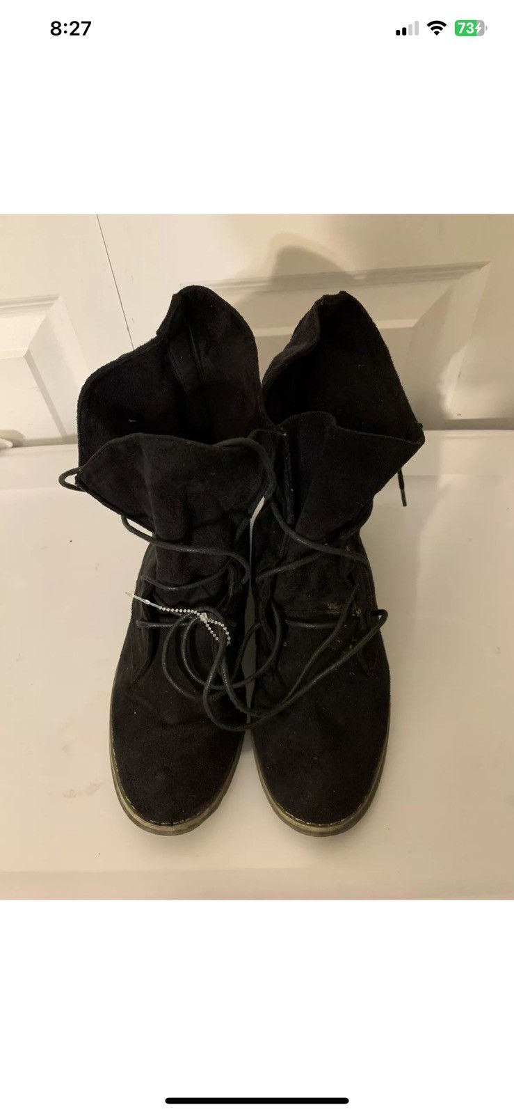 Other Chase & Chloe boots lace up leather Sz 8 black Size US 8 / IT 38 - 4 Thumbnail