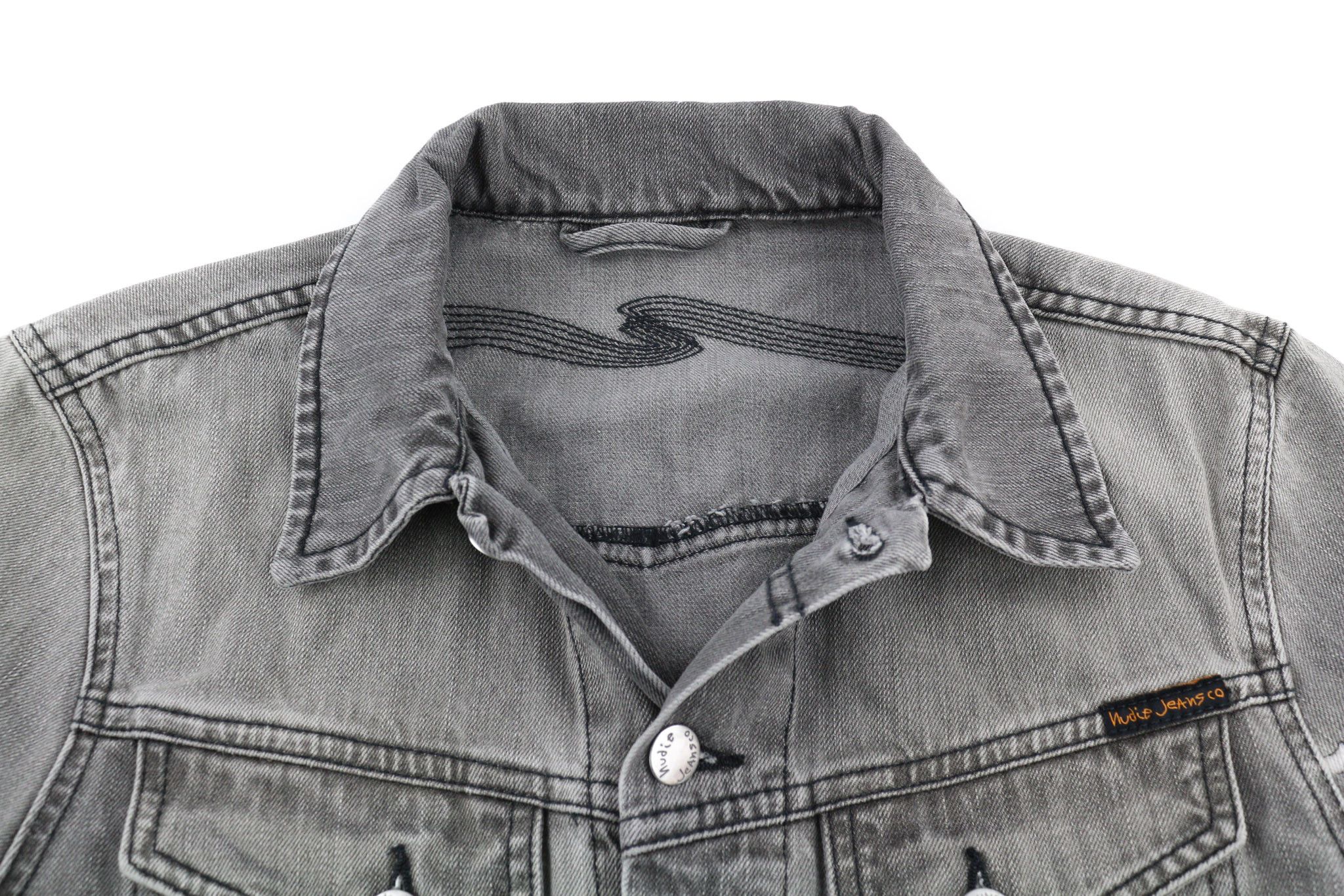 Nudie Jeans CONNY ORG. FOG S Organic Cotton Grey Denim Jacket 80339 Size US S / EU 44-46 / 1 - 4 Thumbnail