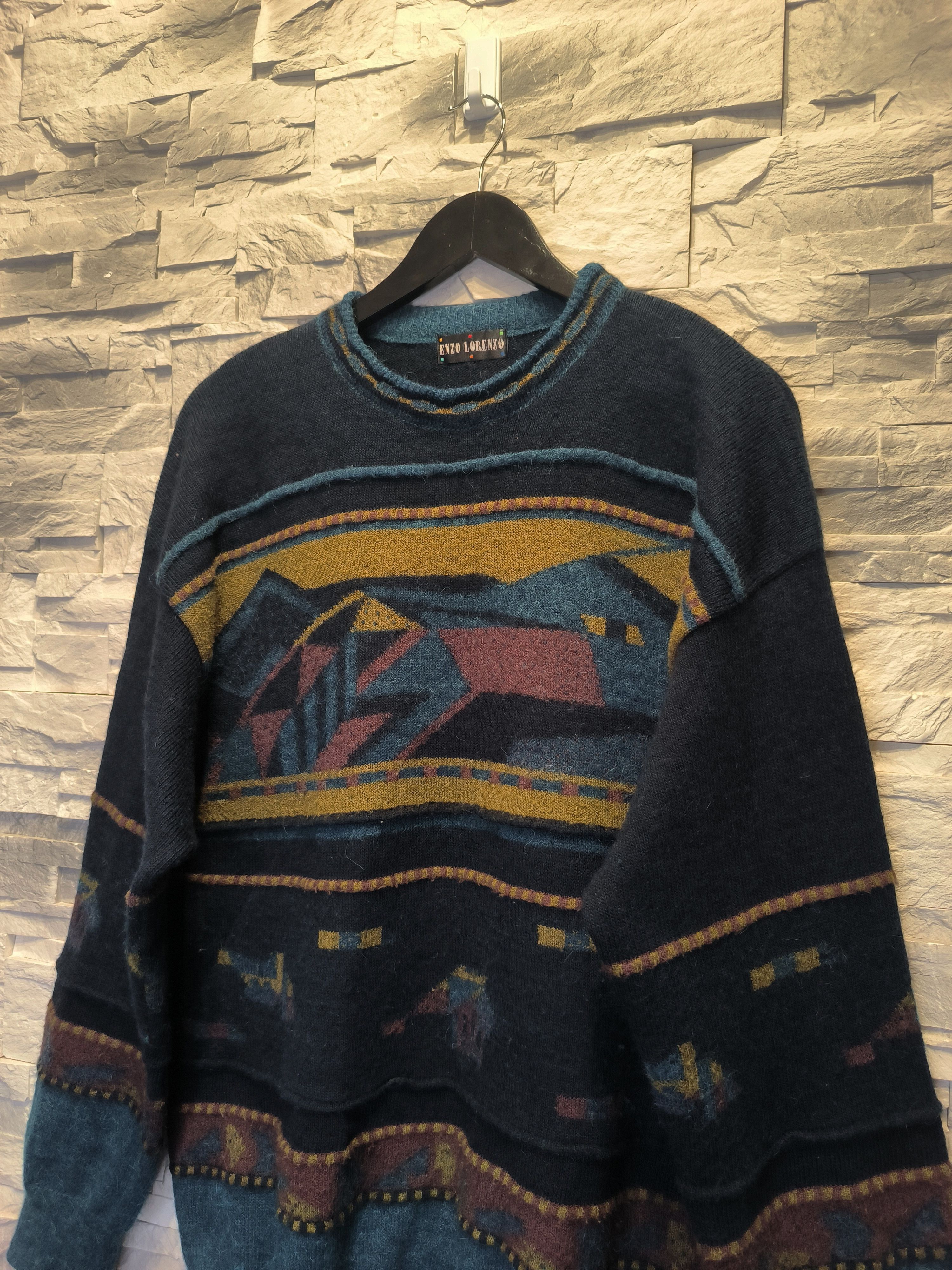 Vintage Vintage Enzo Lorenzo Wool Alpaca Knitwear Sweater Size US M / EU 48-50 / 2 - 2 Thumbnail