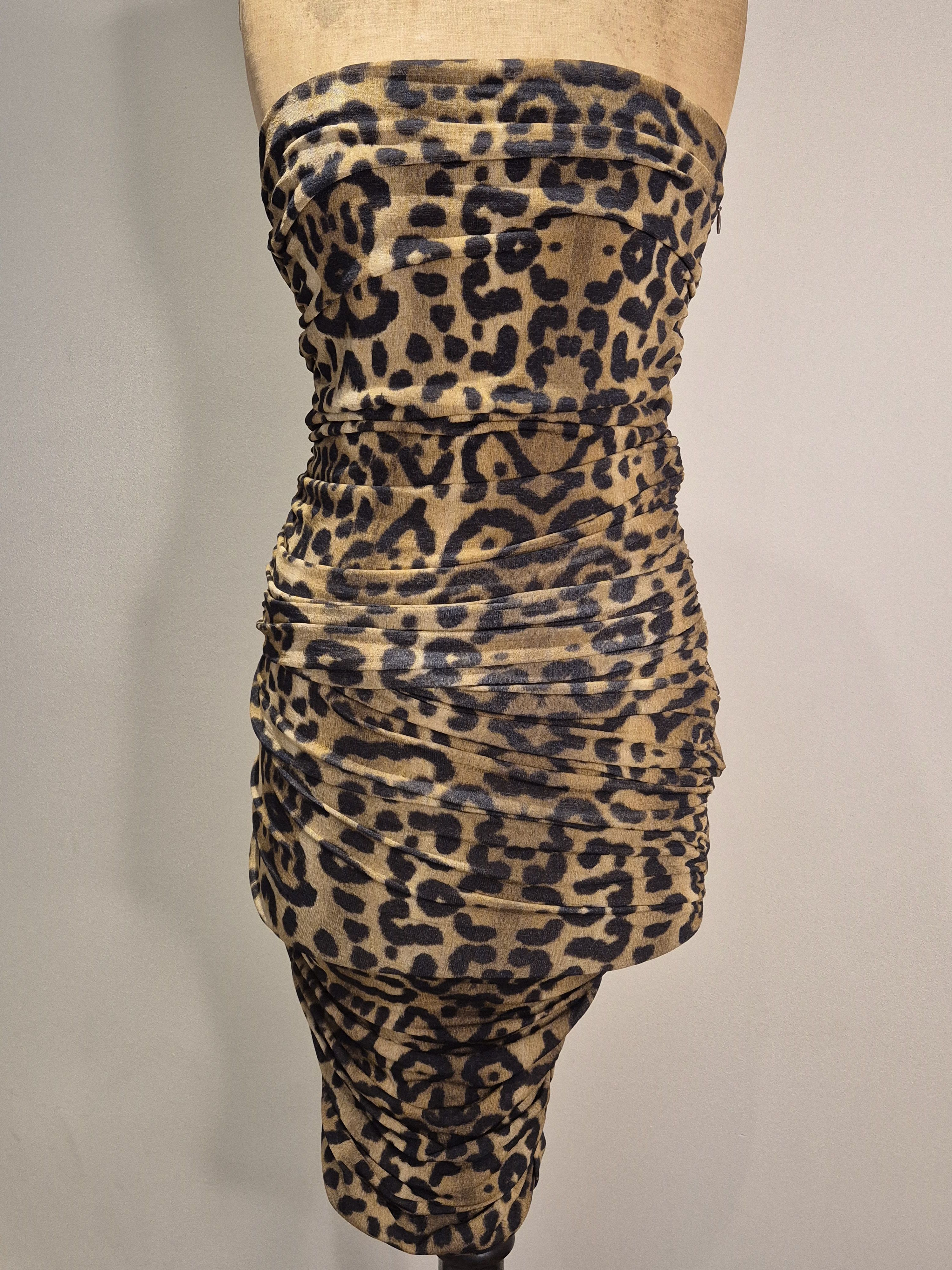 Giambattista Valli Giambattista Valli leopard print ruched strapless dress Size M / US 6-8 / IT 42-44 - 1 Thumbnail