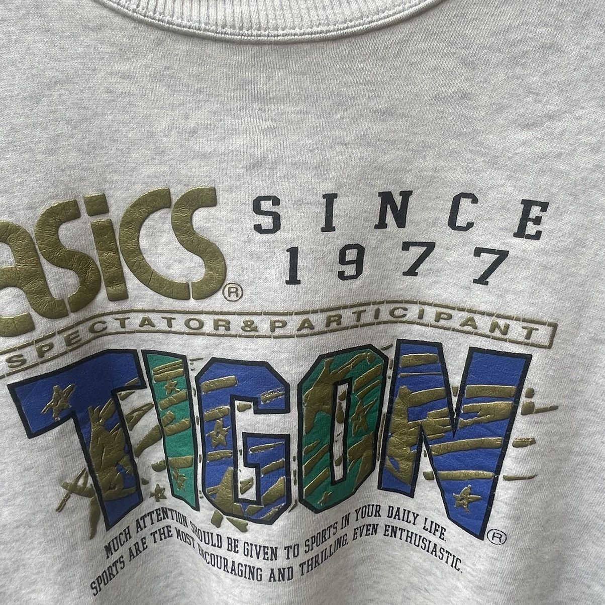 Asics × Japanese Brand × Vintage 🔥🇯🇵Vintage 90s ASICS Tigon Big Logo Sweatshirts Size US S / EU 44-46 / 1 - 5 Thumbnail