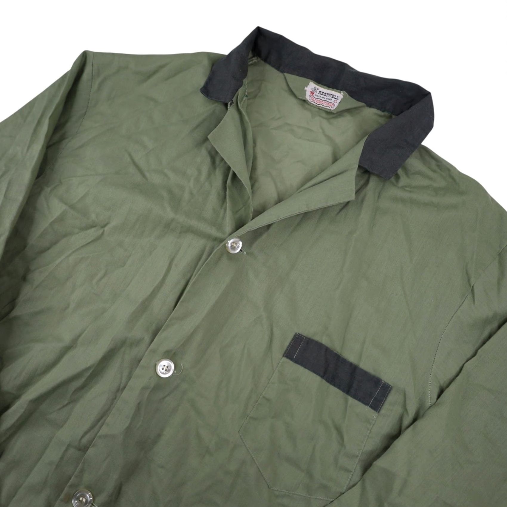 Vintage VINTAGE Restwell Pajama Shirt Green Mens L Regular Shirt Size US L / EU 52-54 / 3 - 2 Thumbnail