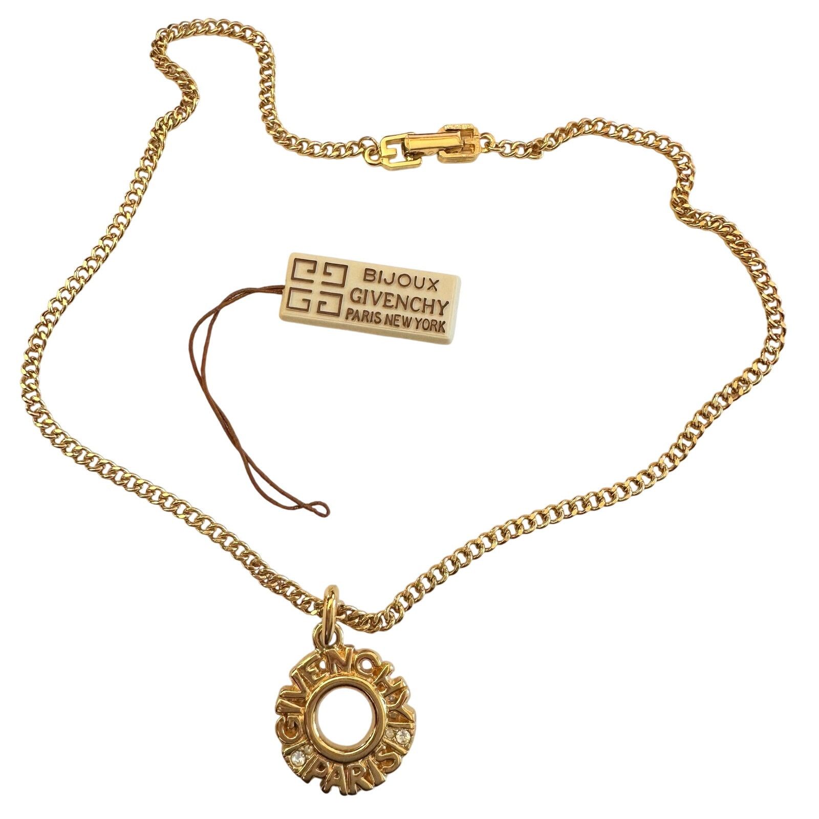 Givenchy Givenchy Paris Round Pendant with Rhinestones Necklace Size ONE SIZE - 2 Thumbnail