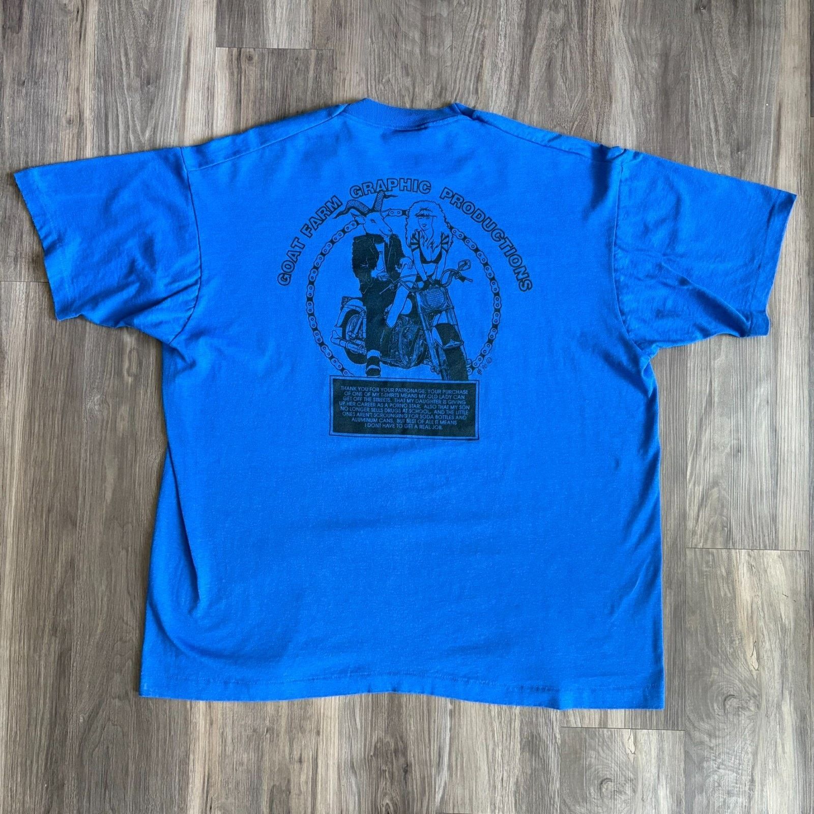 Vintage Vintage 1980s Sex Quote T-Shirt Size XL Blue Comedy Funny Size US XL / EU 56 / 4 - 5 Thumbnail