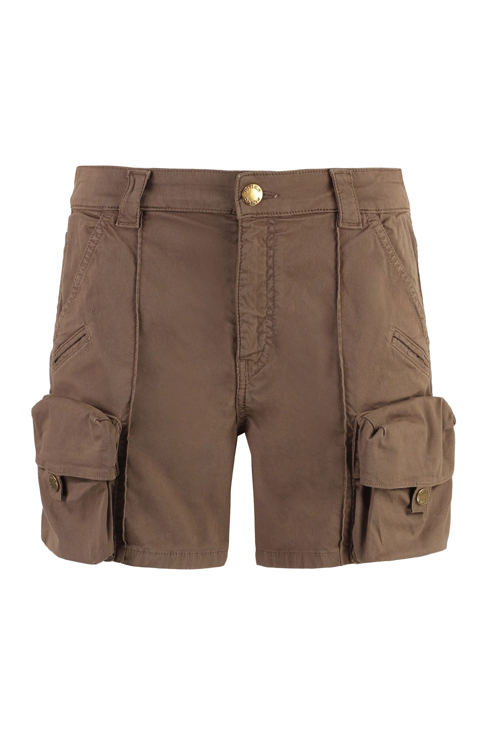 Pinko o1s22i1n0824 Porta Cargo Shorts in Brown Size 26" / US 2 / IT 38 - 1 Thumbnail
