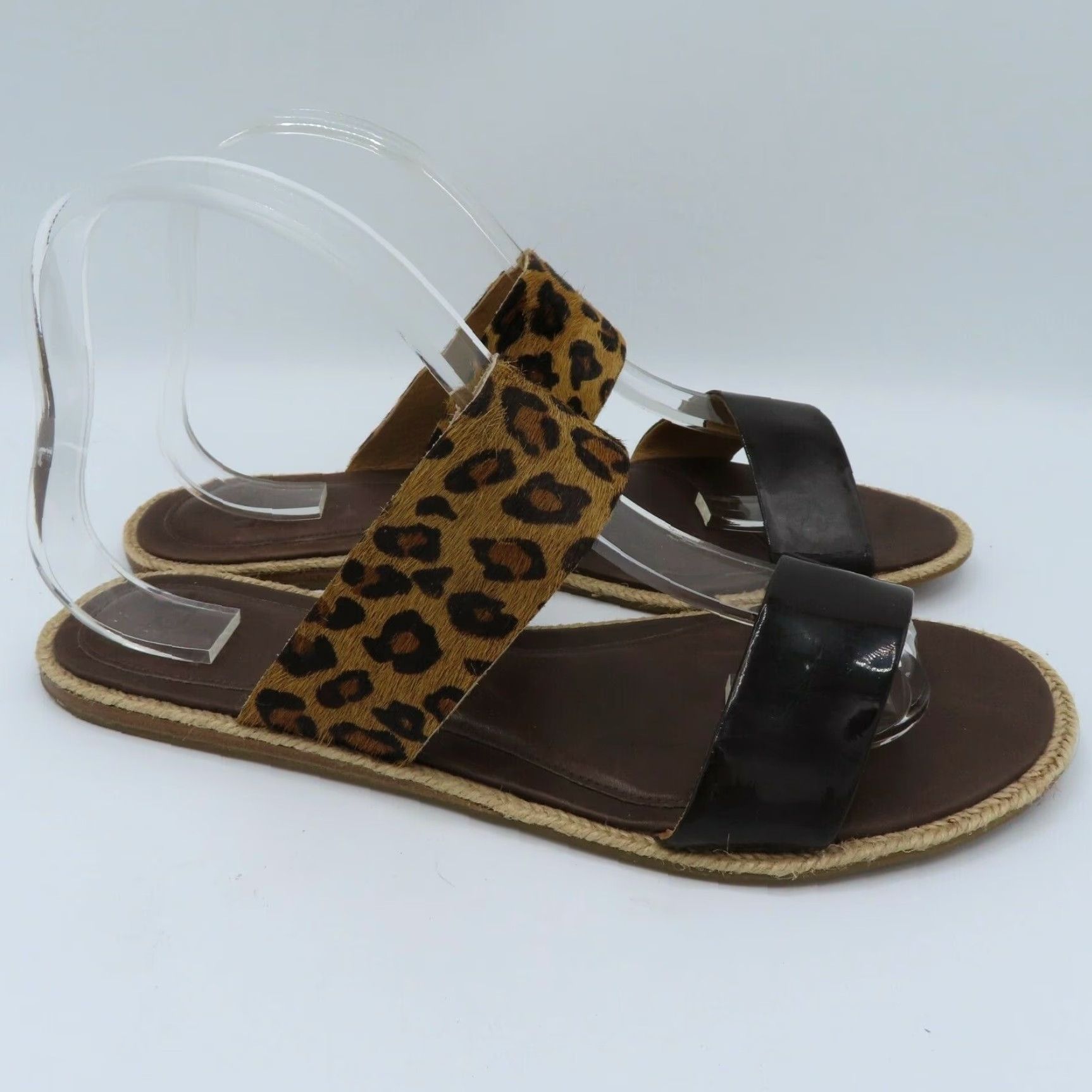 Ugg UGG Women Amalia Leopard Leather Flat Slide Sandals 9.5 Brown Animal Print Slip On Vintage: No Womens Size US 10 / IT 40 - 7 Thumbnail