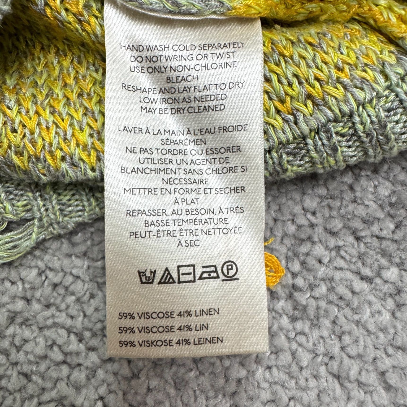 Vintage VINTAGE Pilcro Distressed Linen Cropped Pullover Sweater Womens XS Yellow Gray Striped Size XS / US 0-2 / IT 36-38 - 6 Thumbnail