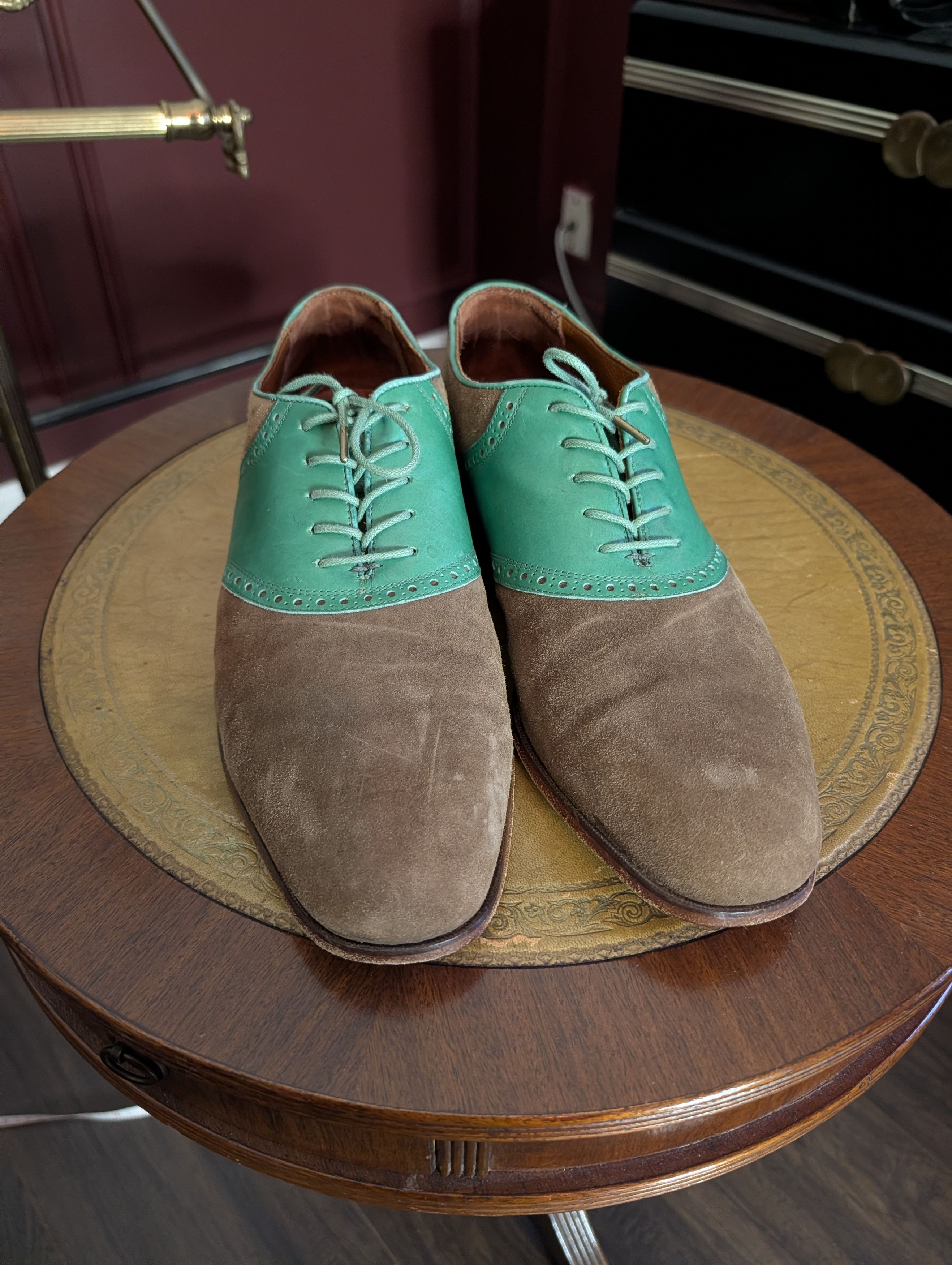 Florsheim FLORSHEIM BY DUCKIE BROWN leather brogue bowling shoes brown Size US 12 / EU 45 - 3 Thumbnail