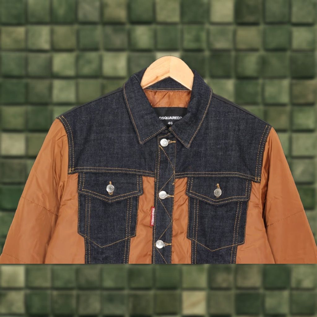 Dsquared2 DSQUARED2 Leather Denim Trim Padded Jacket Men EU 46 Jacket Mens Brown Black Blue 46 Regular Size US S / EU 44-46 / 1 - 1 Thumbnail