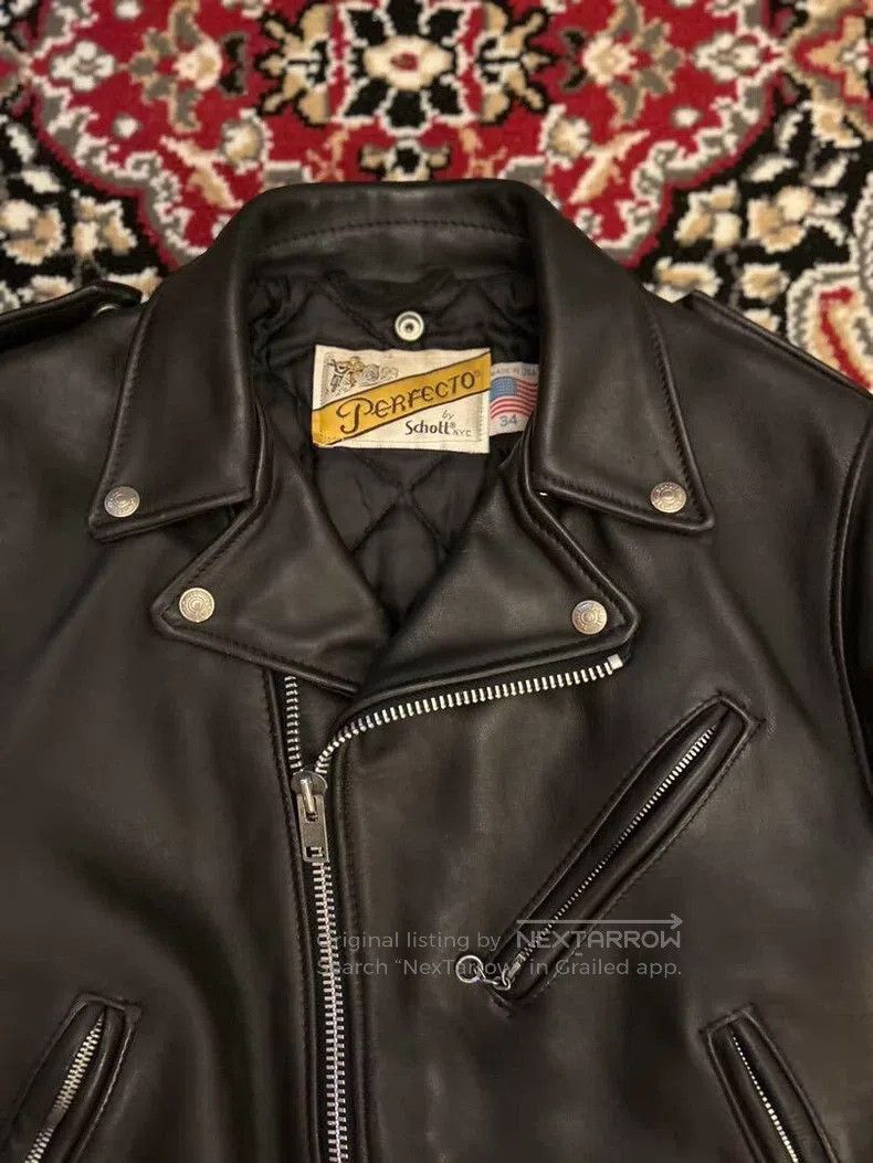 Schott Schott 618, cable-stayed leather coat, heavy cowhide Size US XXS / EU 40 - 2 Thumbnail