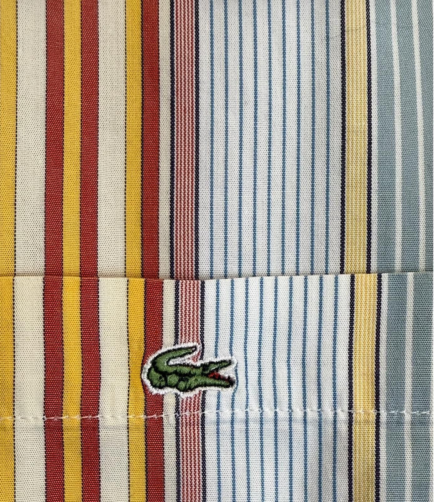 Lacoste Vintage Lacoste France Striped Button-Up Shirt 44 F5315 Fran Size US M / EU 48-50 / 2 - 2 Thumbnail