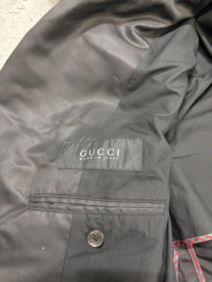 Gucci 2000s Gucci Black Waxed Buttoned Peacoat Jacket Size US M / EU 48-50 / 2 - 7 Thumbnail