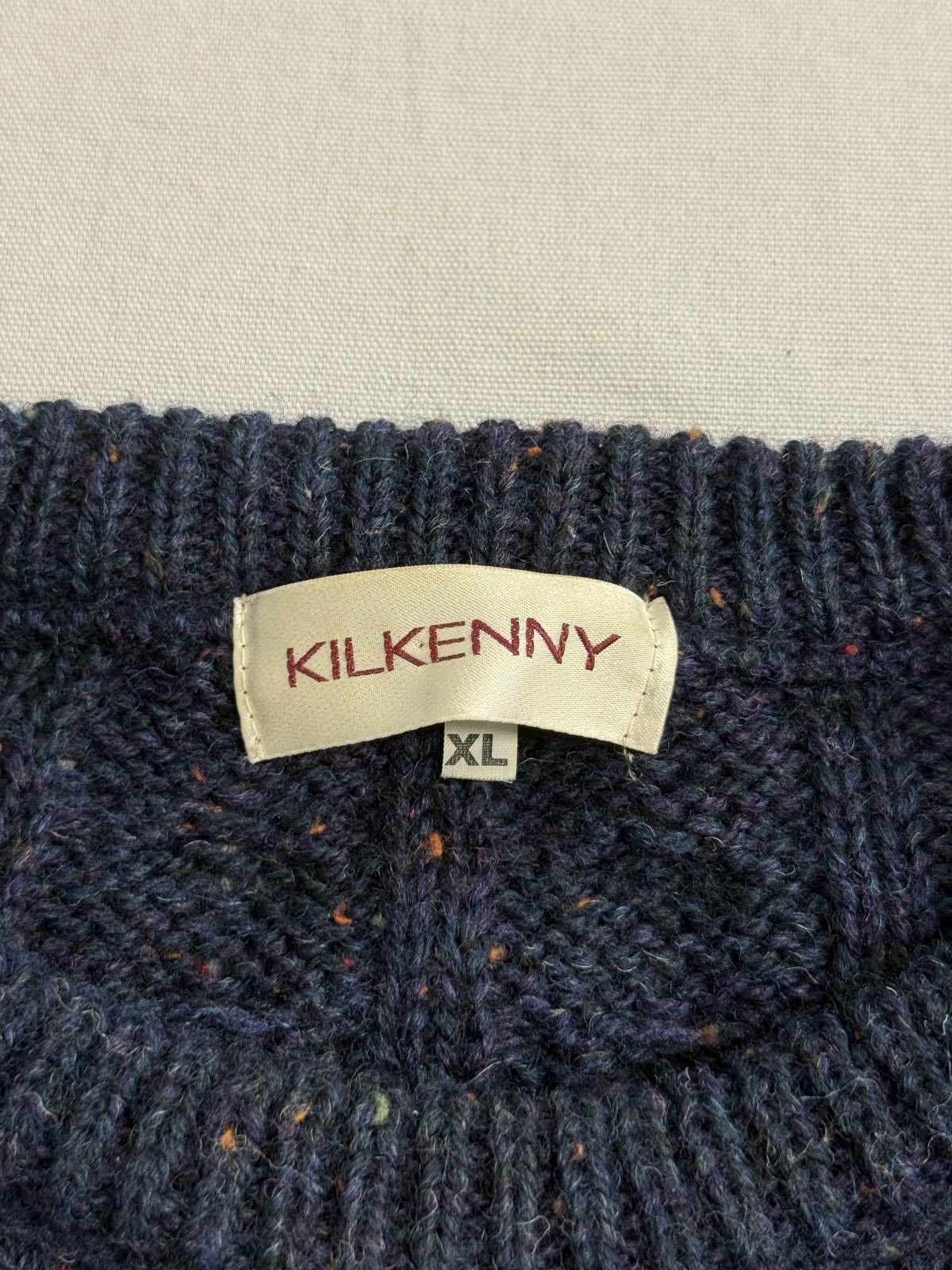 Other Mens Kilkenny Irish Wool Sweater - Navy Chunky Red Blend XL Size US XL / EU 56 / 4 - 2 Thumbnail