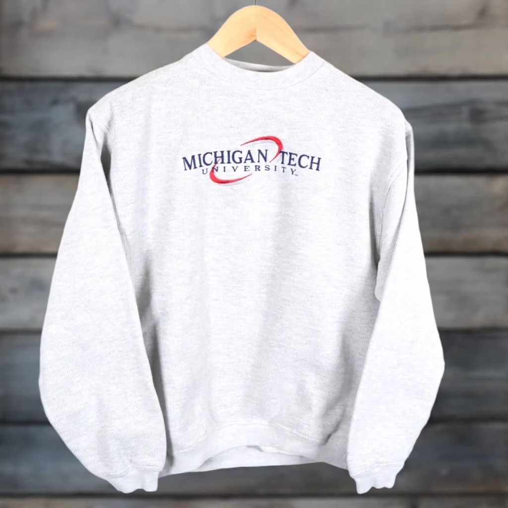 Jansport VINTAGE JanSport Michigan Tech University Sweatshirt Adult Medium Gray Embroidered Size US M / EU 48-50 / 2 - 1 Thumbnail