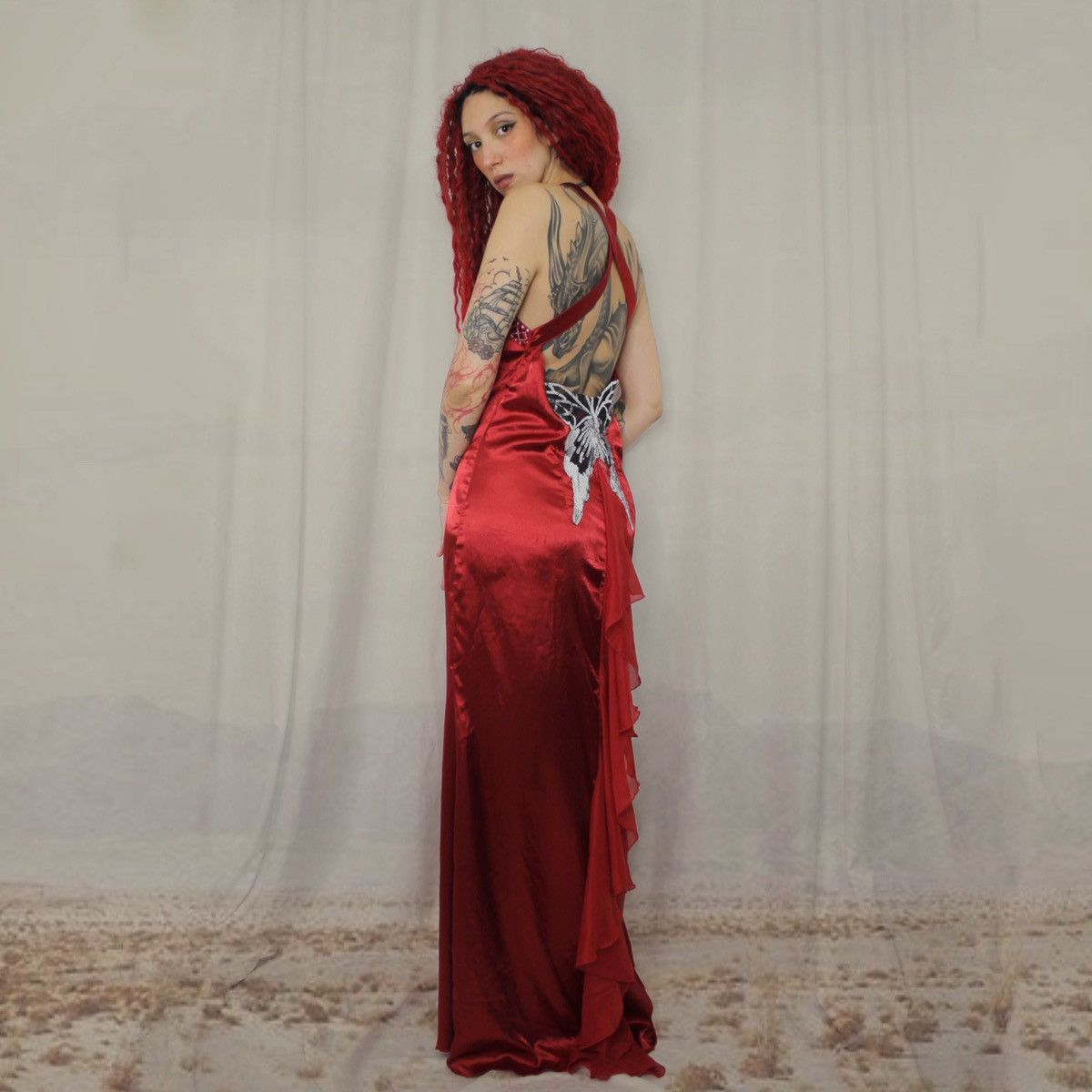 Other 🦋RED BUTTERFLY MAXI DRESS🦋 Size L / US 10 / IT 46 - 1 Thumbnail