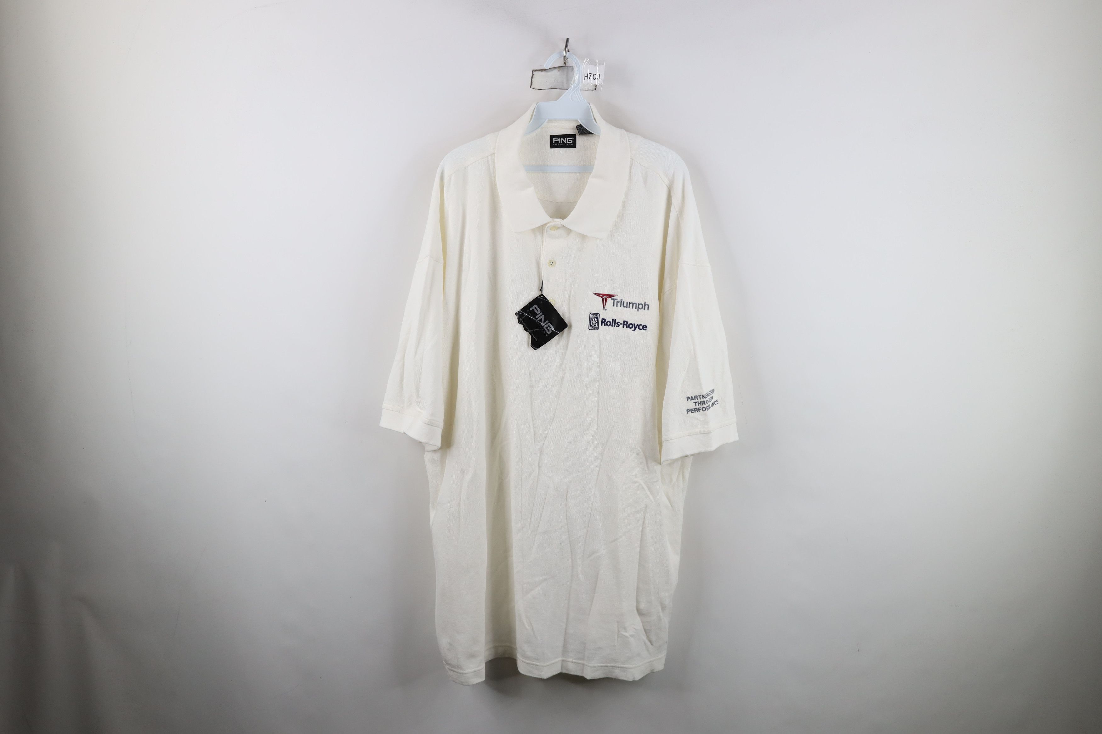 PING Deadstock Vintage 90s Ping Golf Rolls Royce Golf Polo Shirt Size US XXL / EU 58 / 5 - 1 Thumbnail