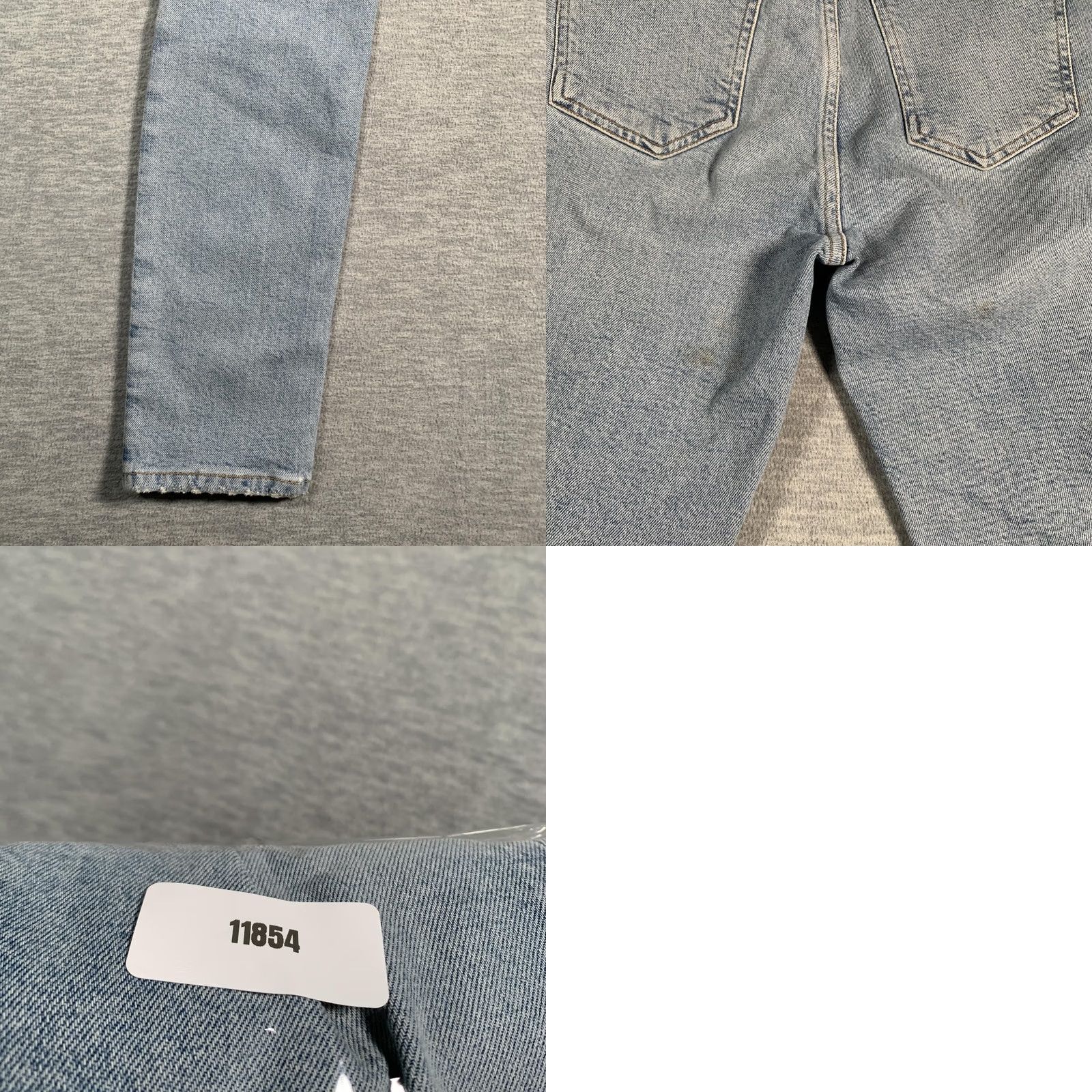 Agolde VINTAGE Agolde Nico Jeans Womens 24 Blue High Rise Stretch Denim Distressed Hem Organic Size 42" / US 20 - 10 Thumbnail