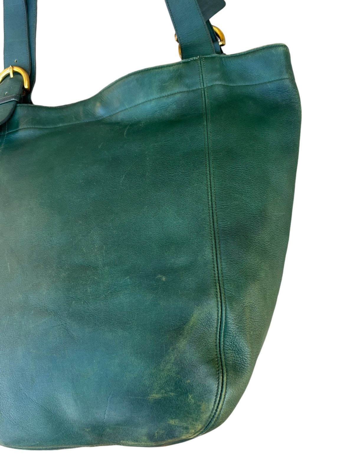 Leather Vintage 90s COACH Distressed Patina Leather Tote Bag Size ONE SIZE - 10 Thumbnail