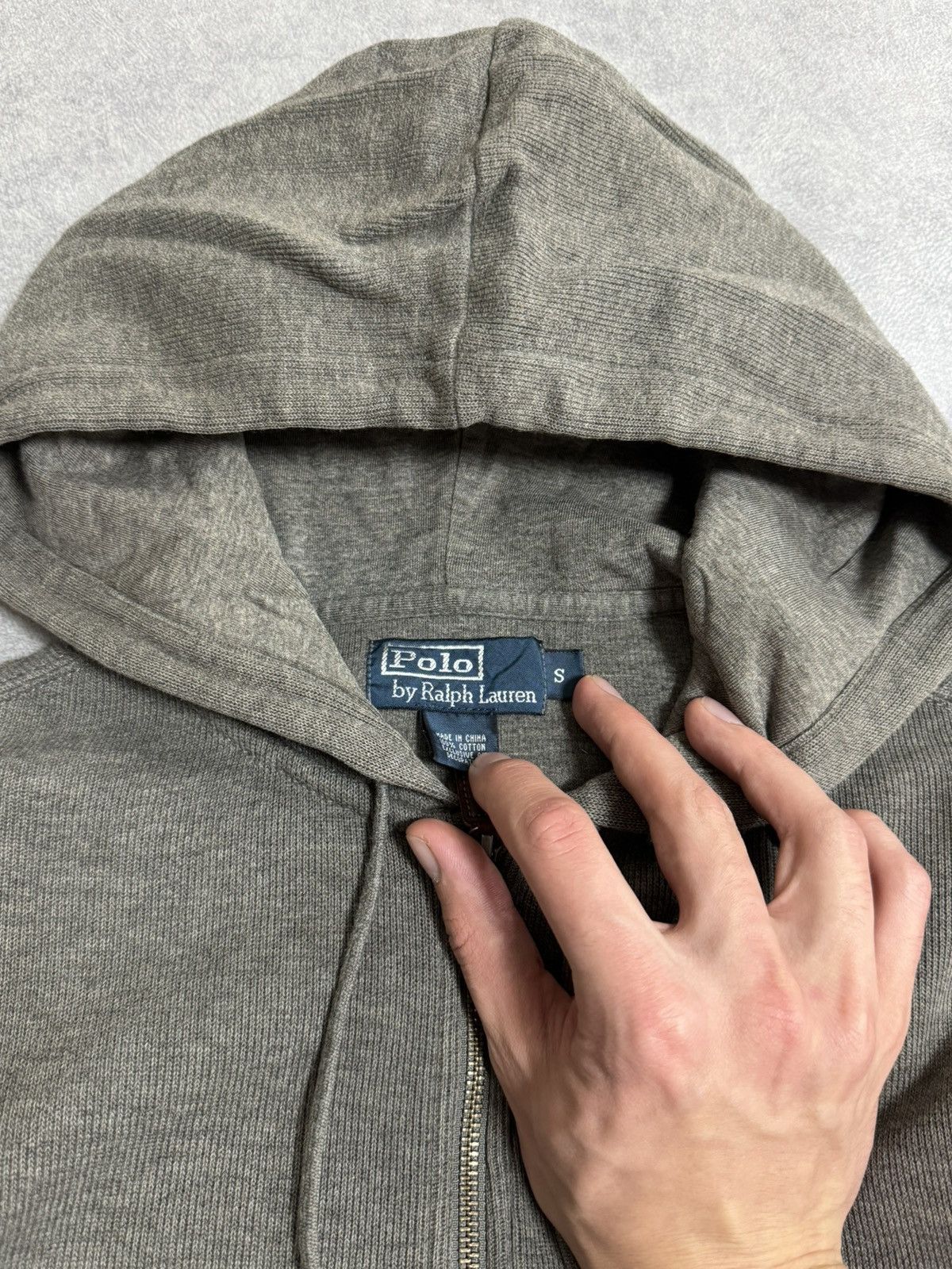 Polo Ralph Lauren Vintage POLO RALPH LAUREN GREEN PONY Gray Zip Hoodie S M Size US S / EU 44-46 / 1 - 7 Thumbnail