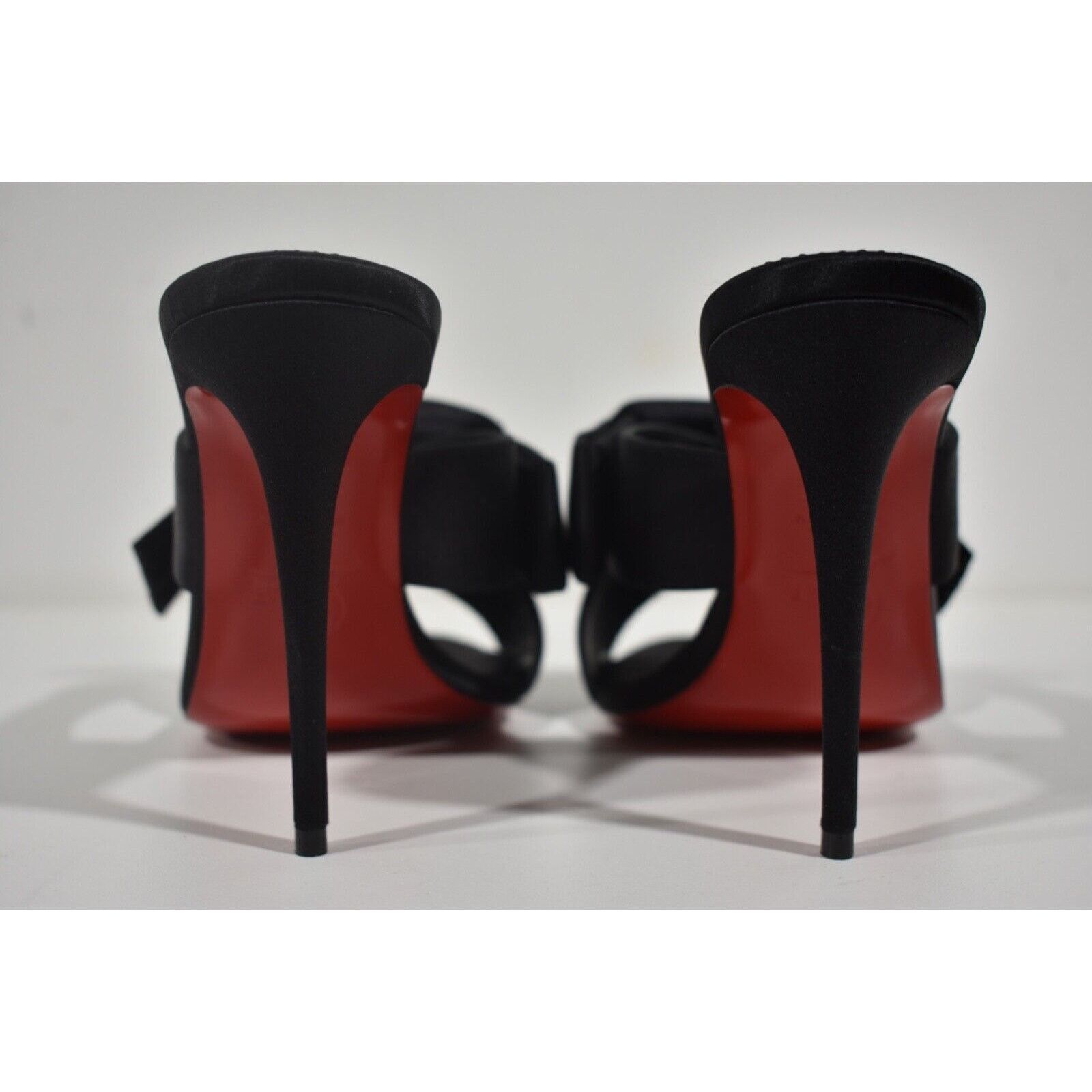 Christian Louboutin Matricia 100 Black Satin Bow Backless Sandal Heel Pump 36 Size US 6 / IT 36 - 11 Thumbnail