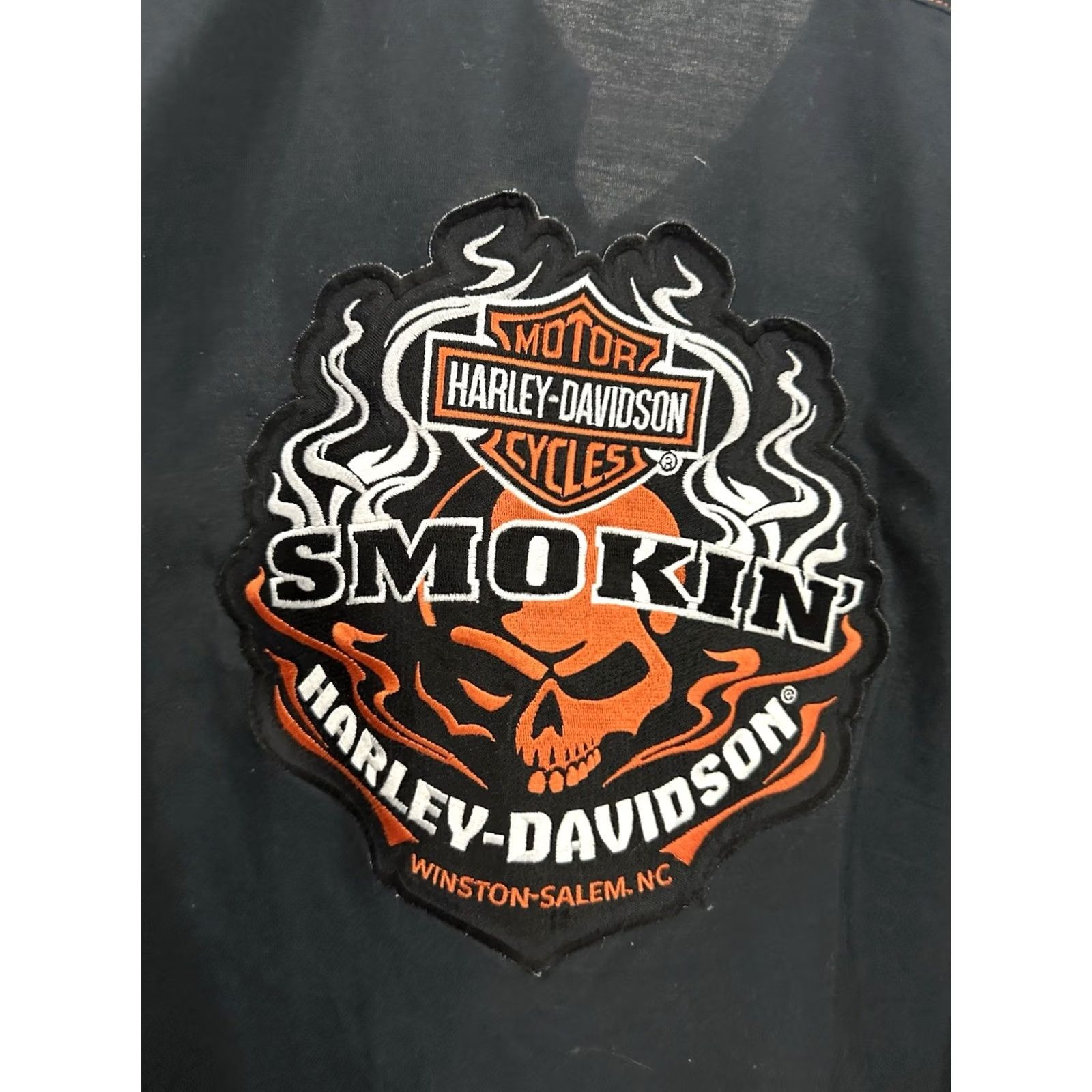 Harley Davidson Harley-Davidson Button-Up Shirt 5XL Black Short Sleeve Patch Vintage Ride Mens Size US XXL / EU 58 / 5 - 5 Thumbnail