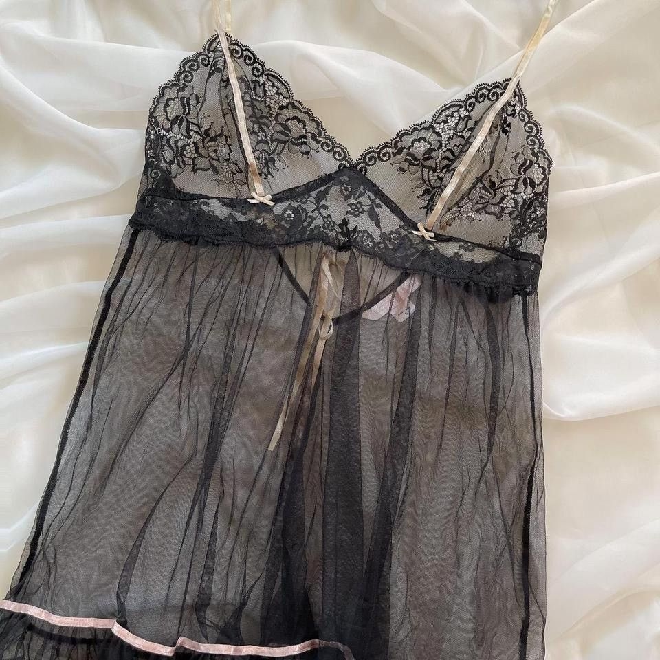 Victoria's Secret VS Black Mesh Sheer Mini Dress (Small) Size S / US 4 / IT 40 - 2 Thumbnail