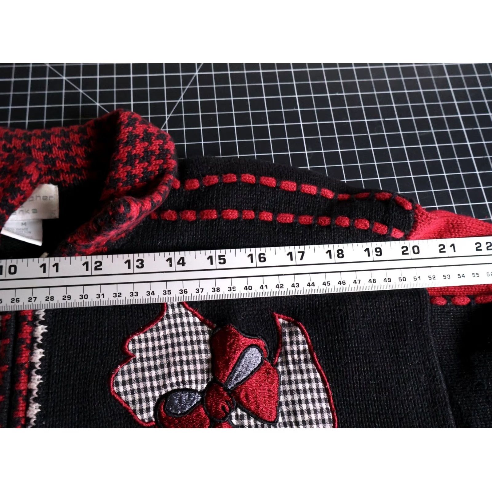 Vintage VINTAGE Scottie Terrier Motif Zip Cardigan Women's Medium Black Red Chunky Knit Sweater Size M / US 6-8 / IT 42-44 - 7 Thumbnail